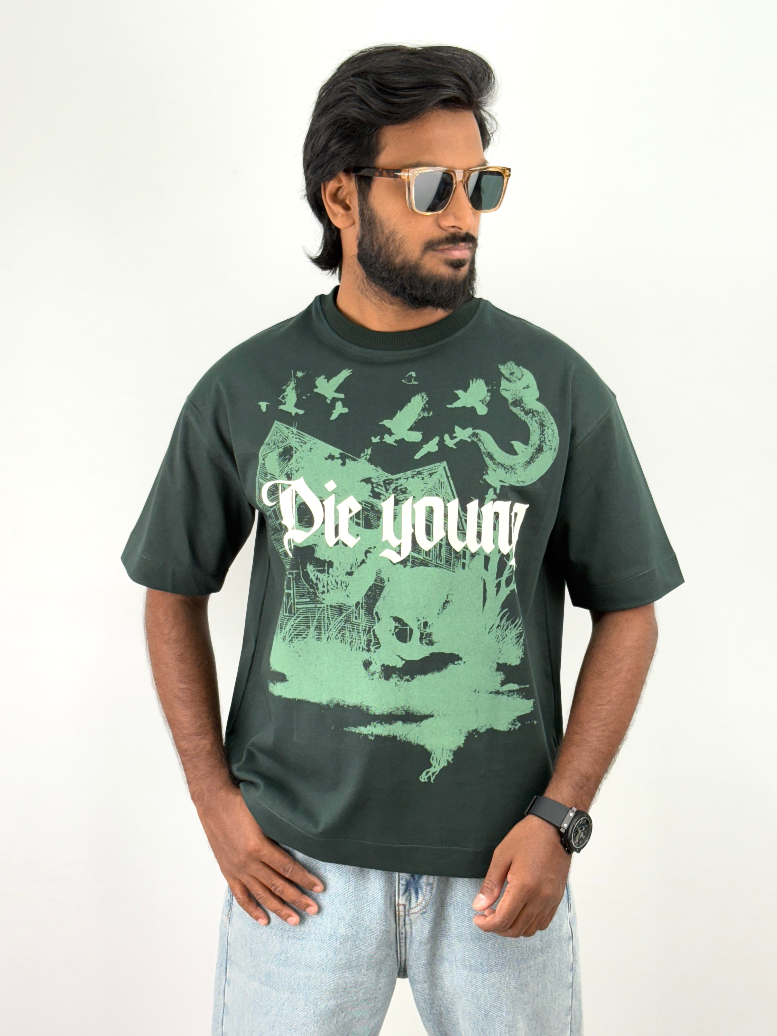 Dark Green Oversized T-Shirts