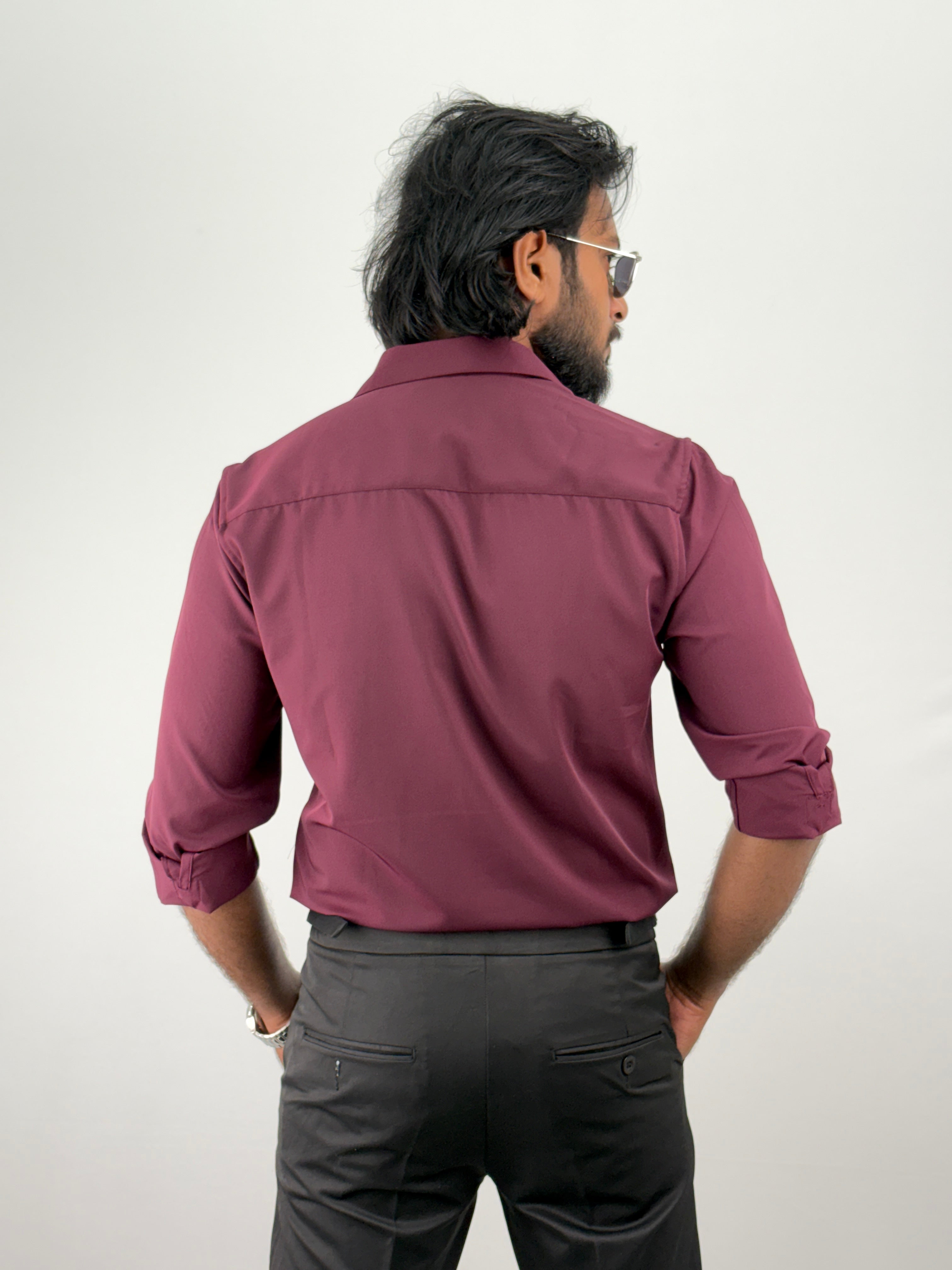 Maroon Flock Printed Shirt