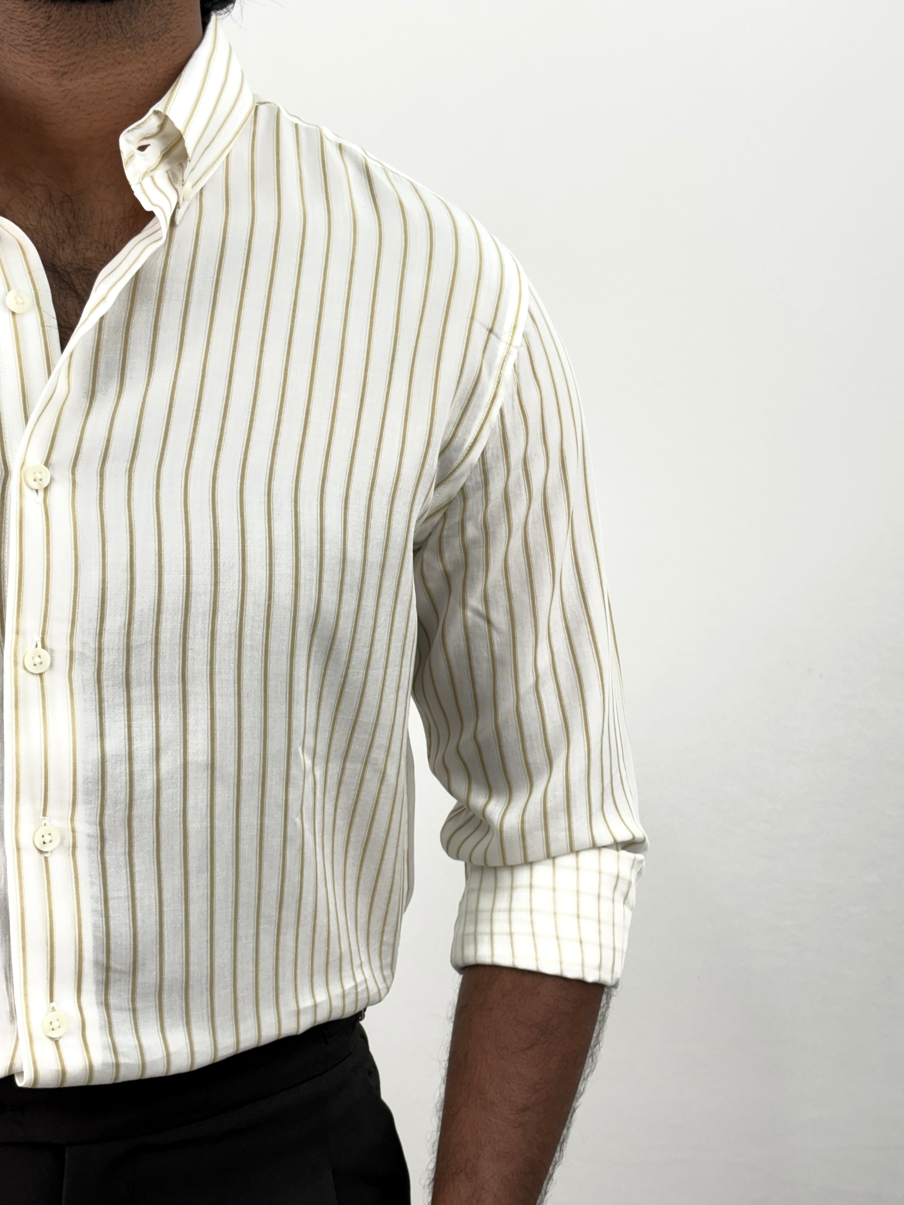 White Beige 3 IMP Stripe Shirt