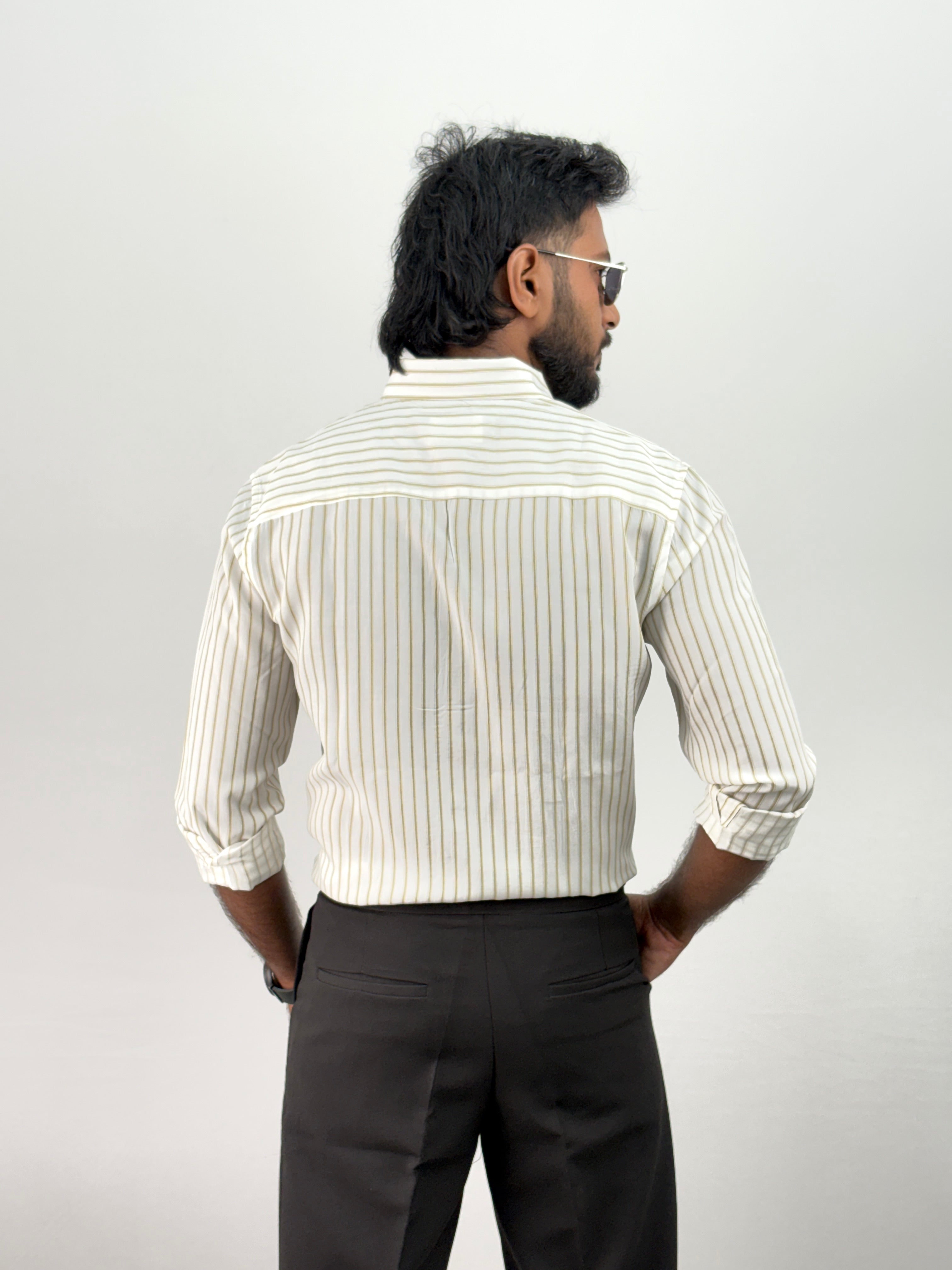 White Beige 3 IMP Stripe Shirt