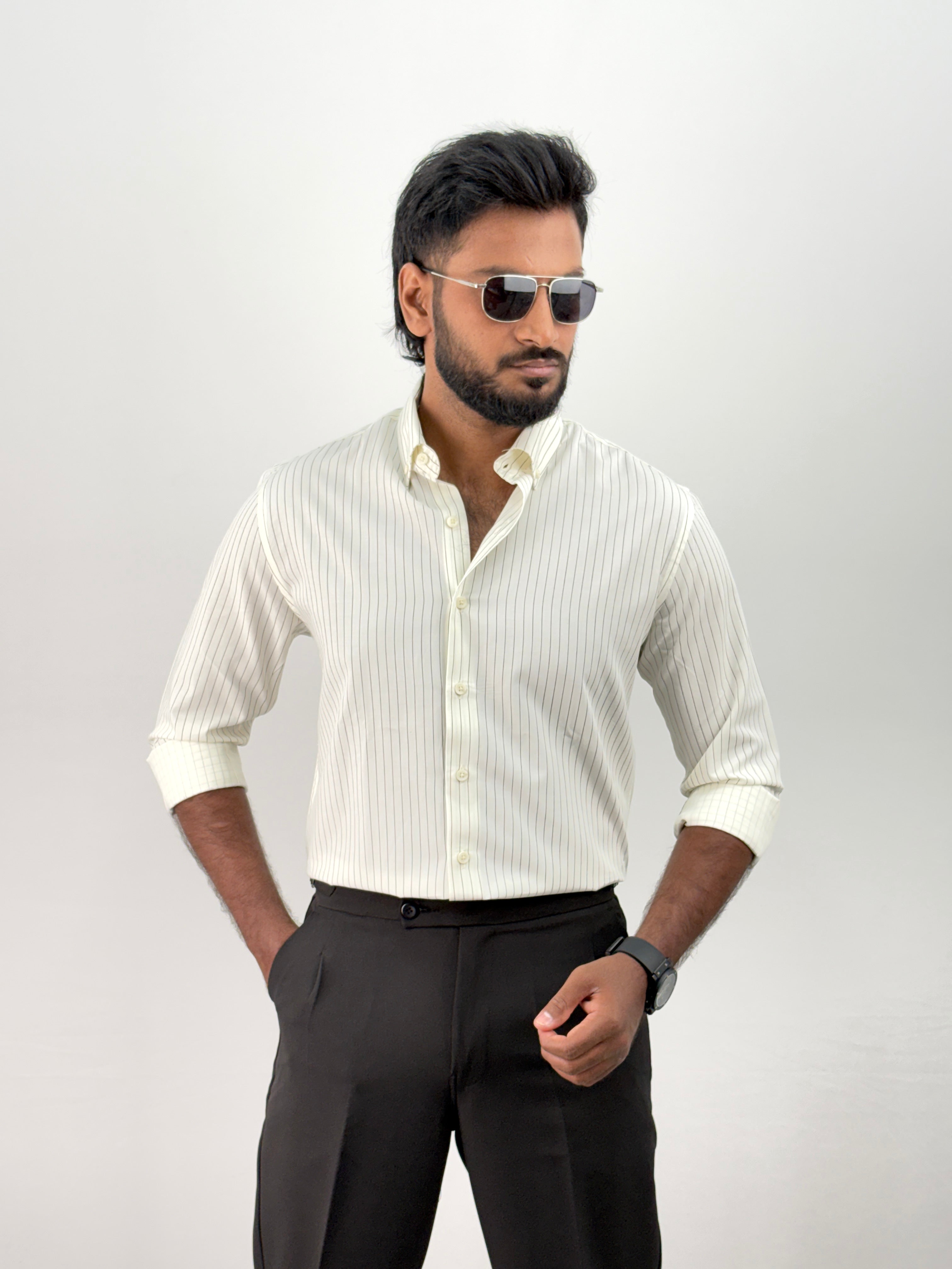 Cream 1 IMP Stripe Shirt