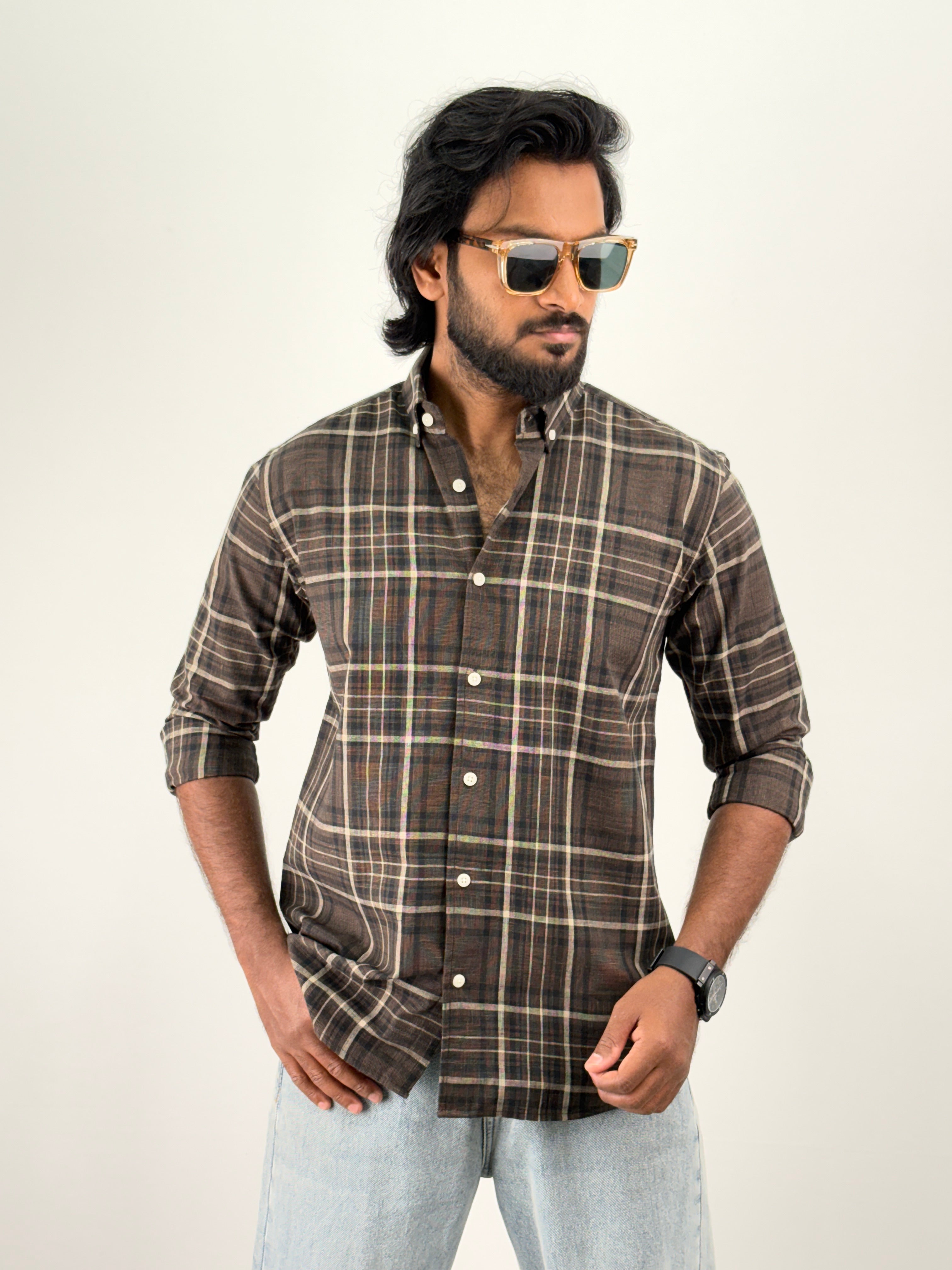 Dark Brown Flannel Shirt