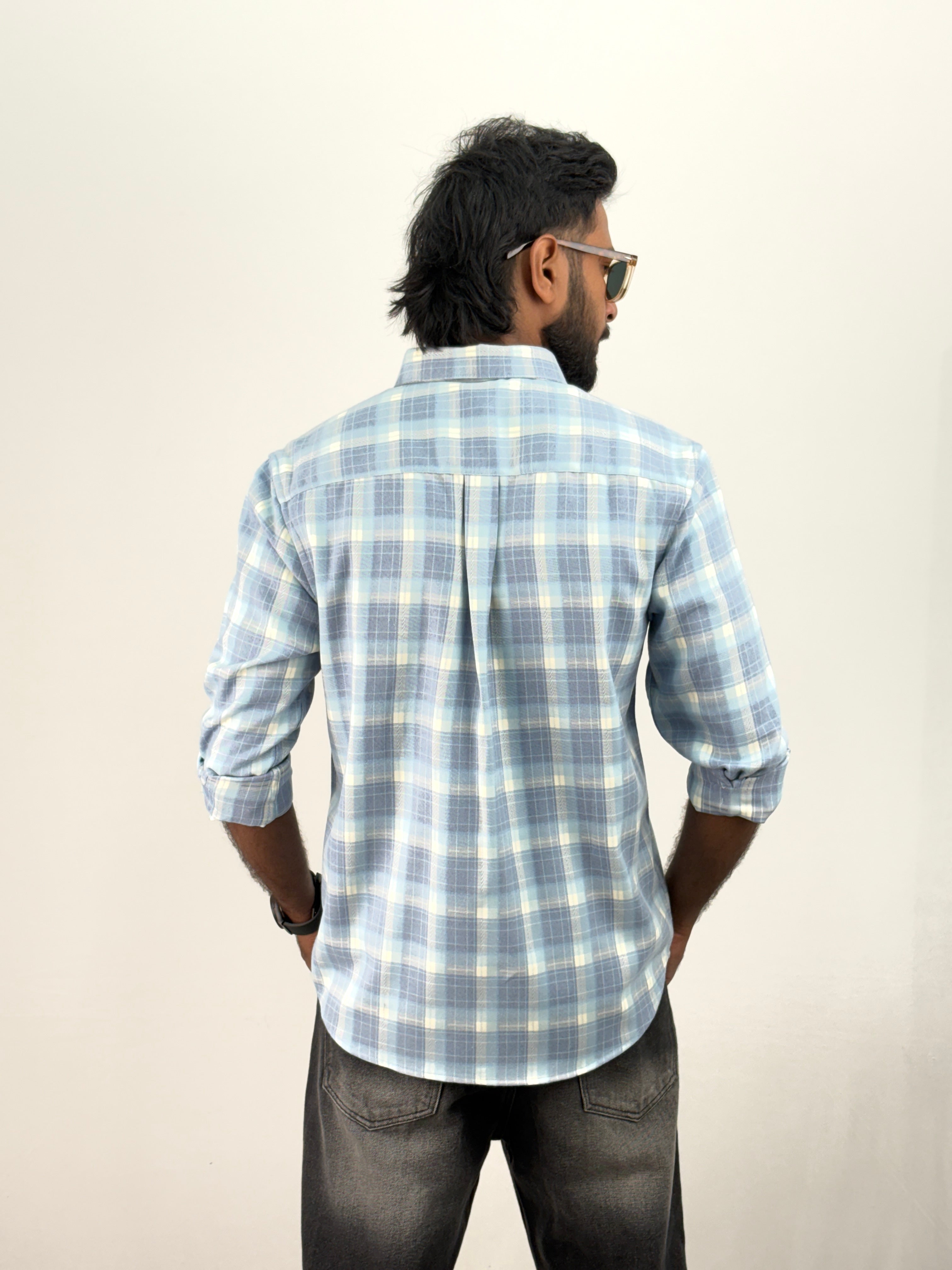 Ice Blue Flannel Shirt