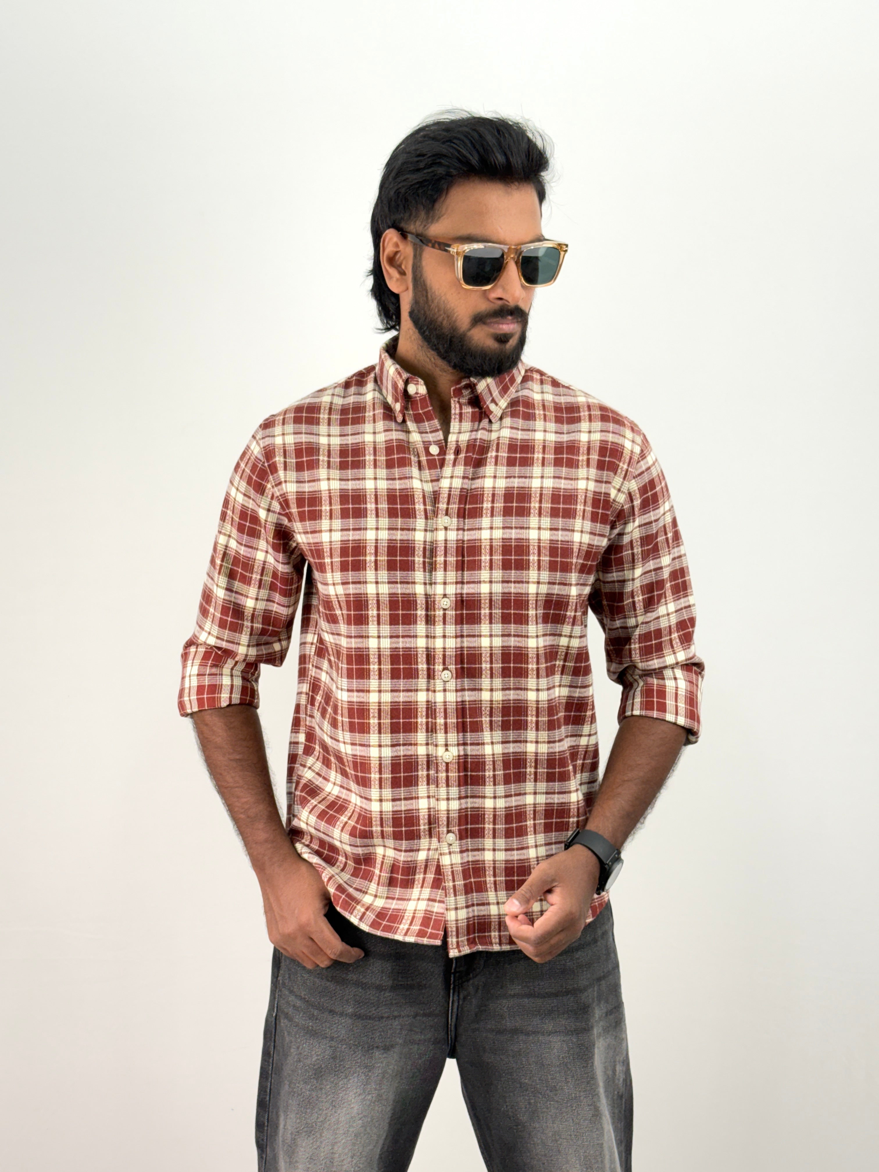 Brick Red Flannel Shirt