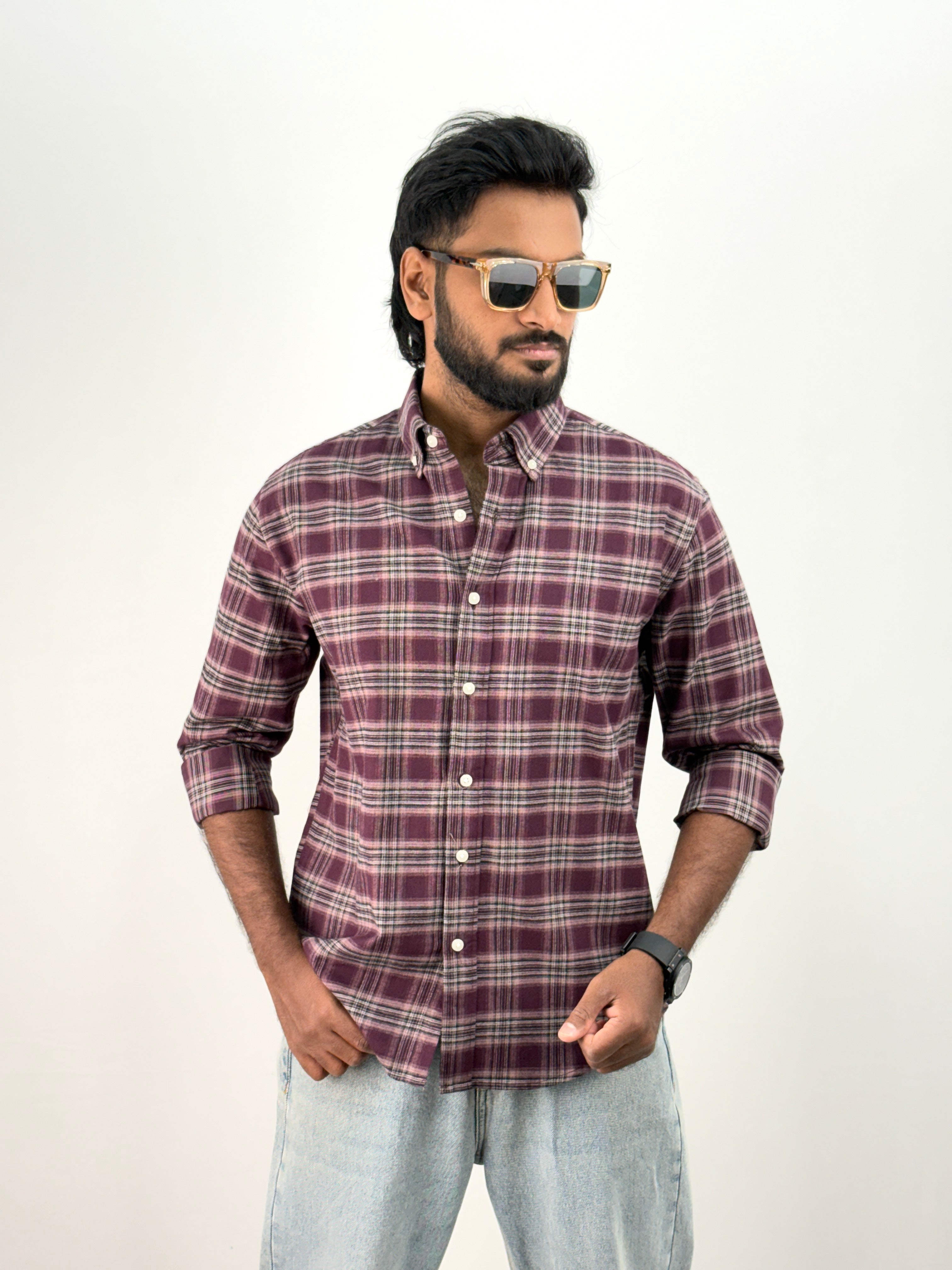 Burgundy Flannel Shirt