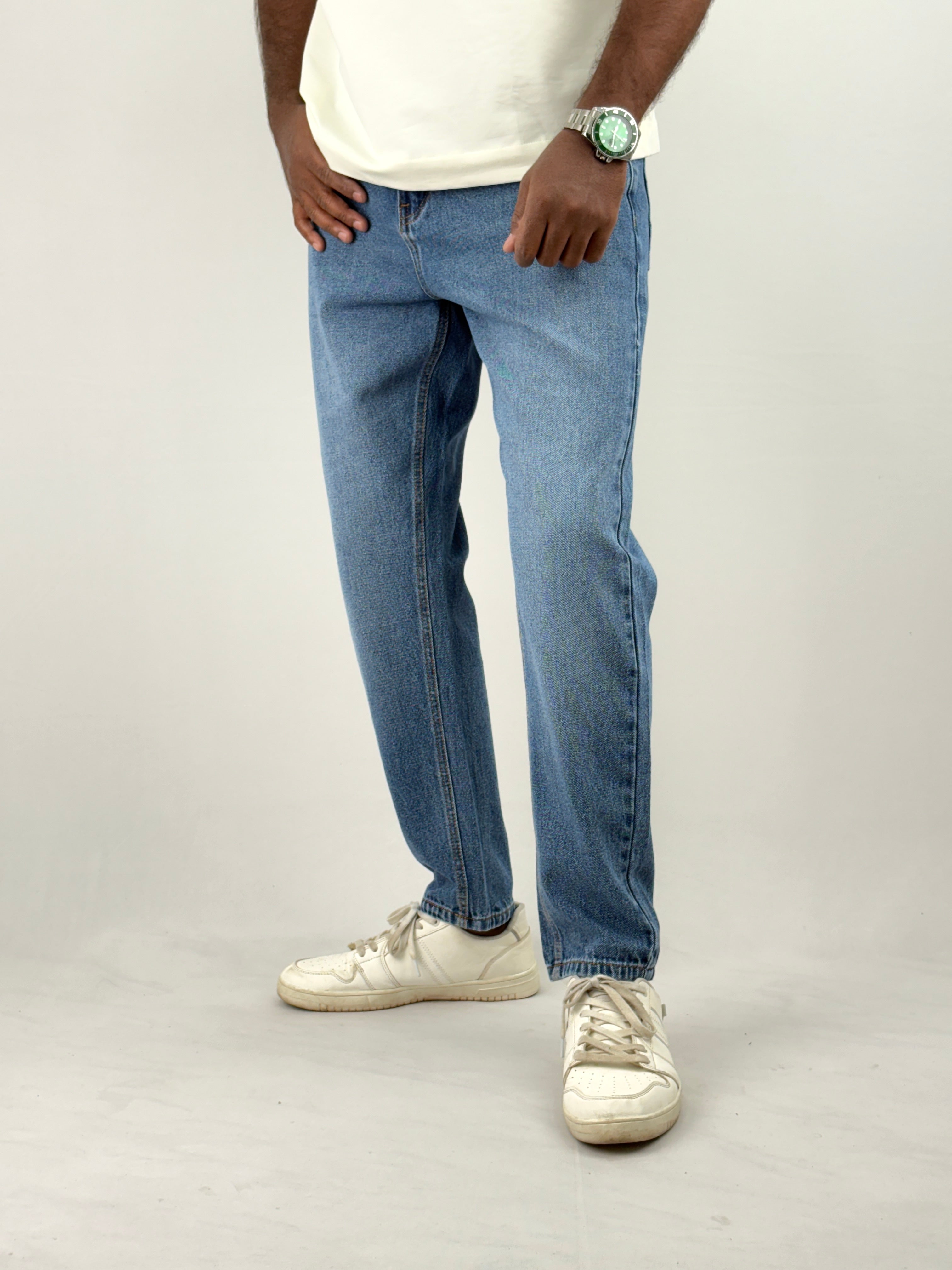 Blue Semi Baggy Jeans