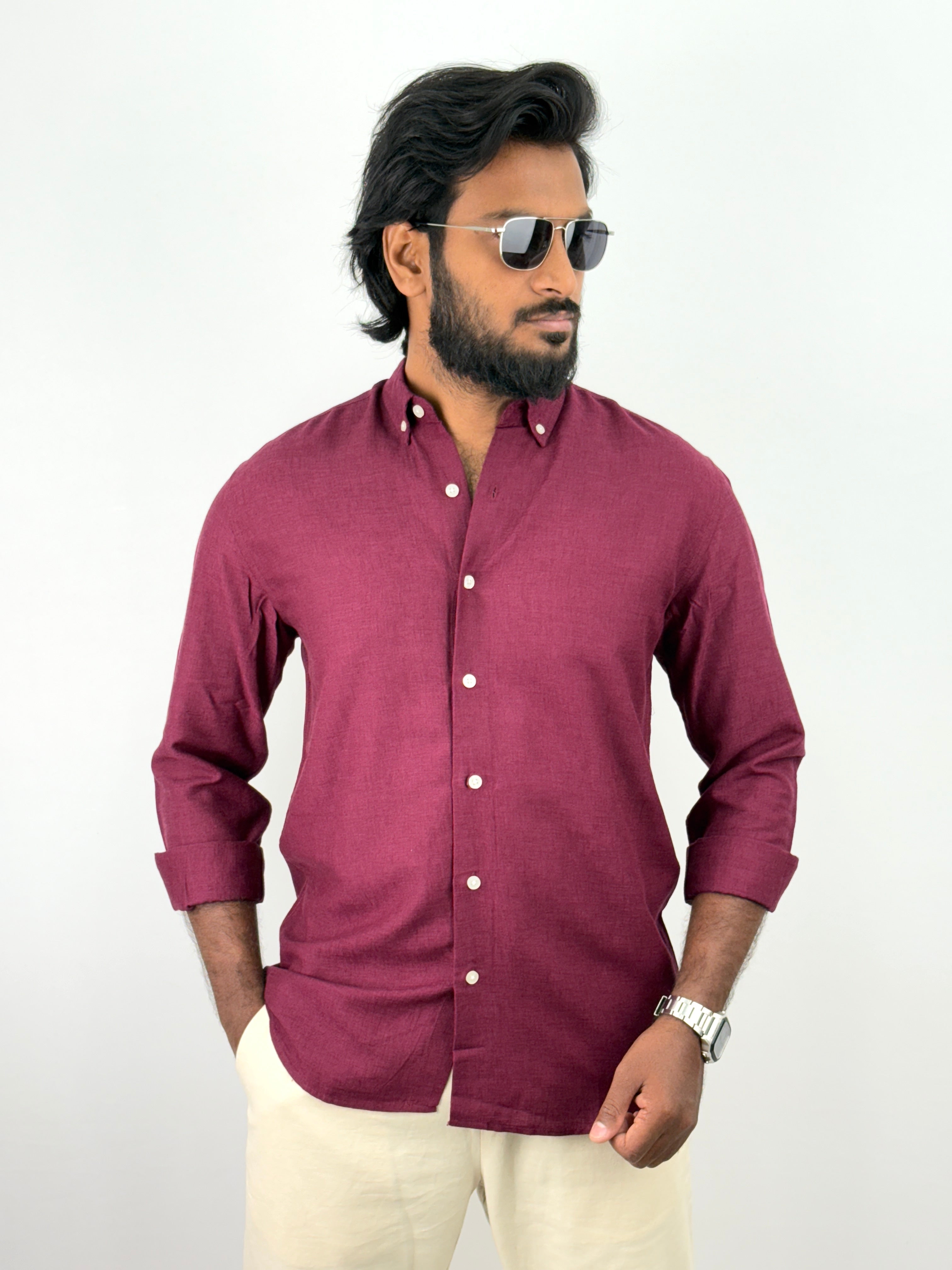 Wine Linen Shirts