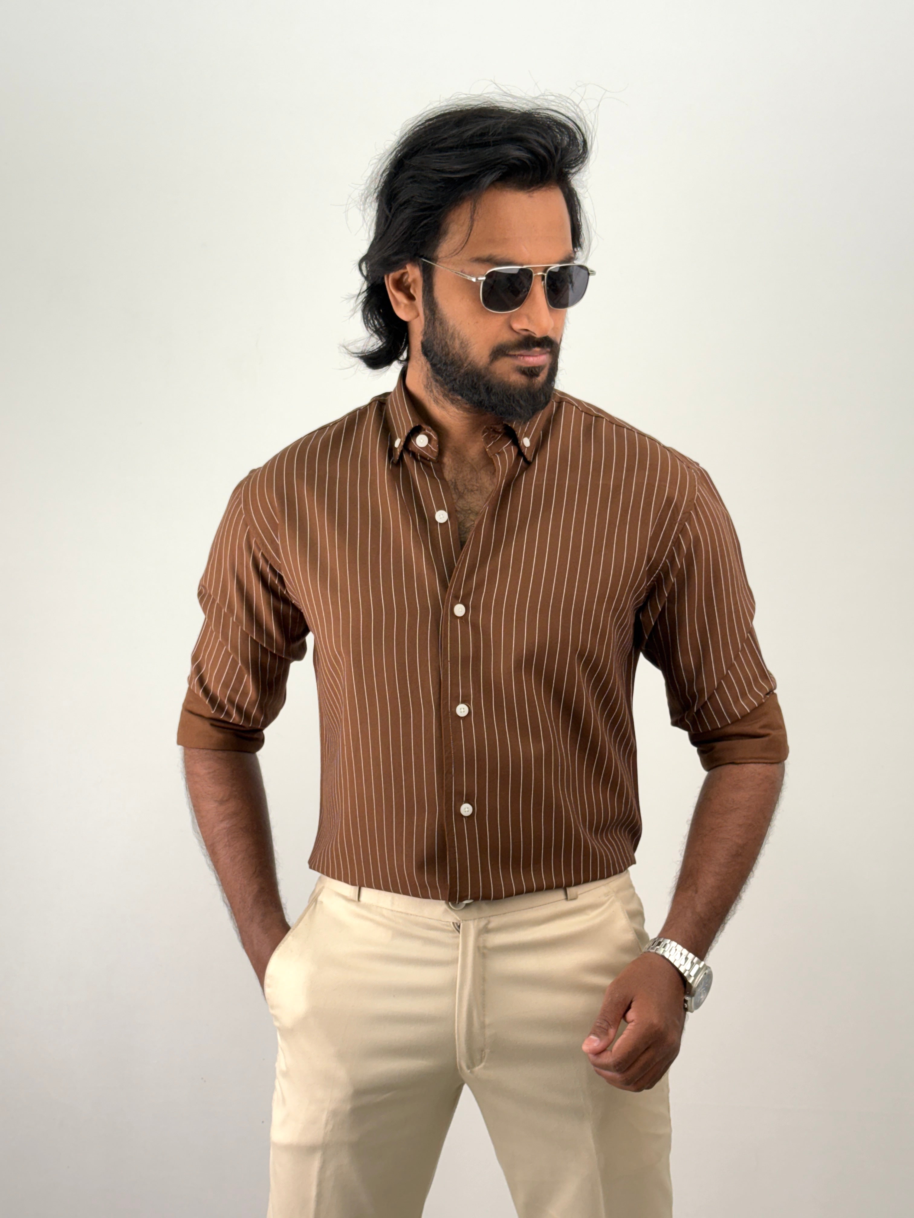 Brown Stripe Shirt