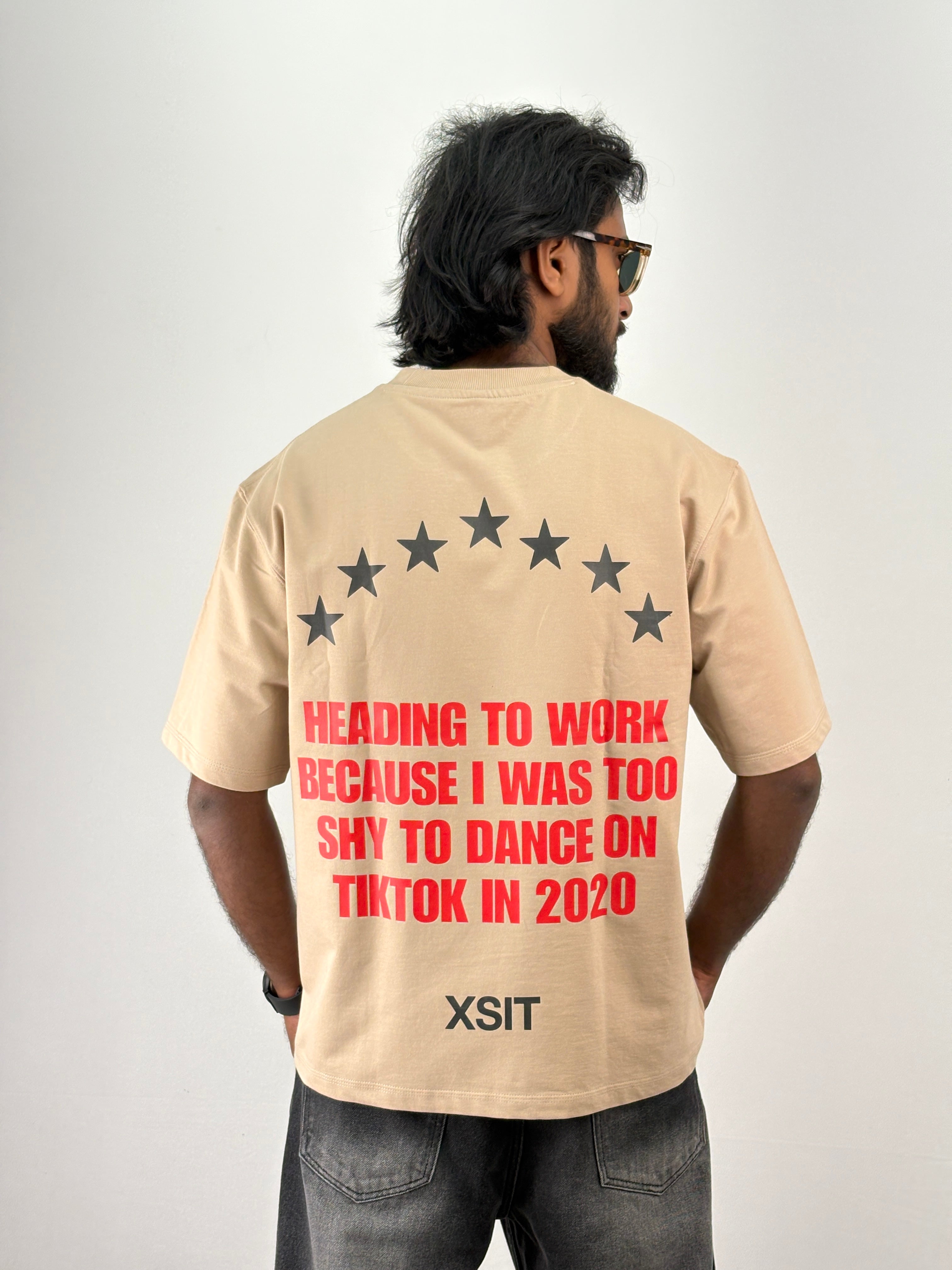 1 Beige Oversized T-Shirt