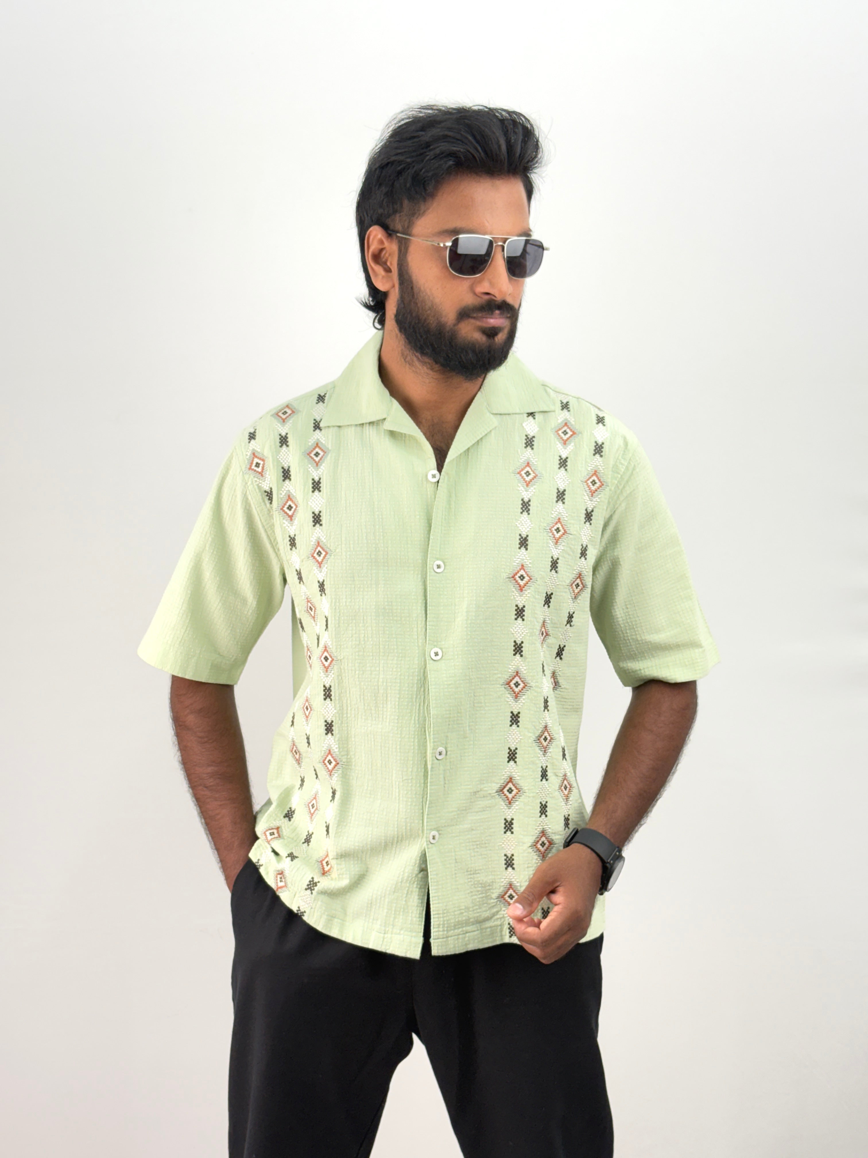 Green Half Sleeve Shirt