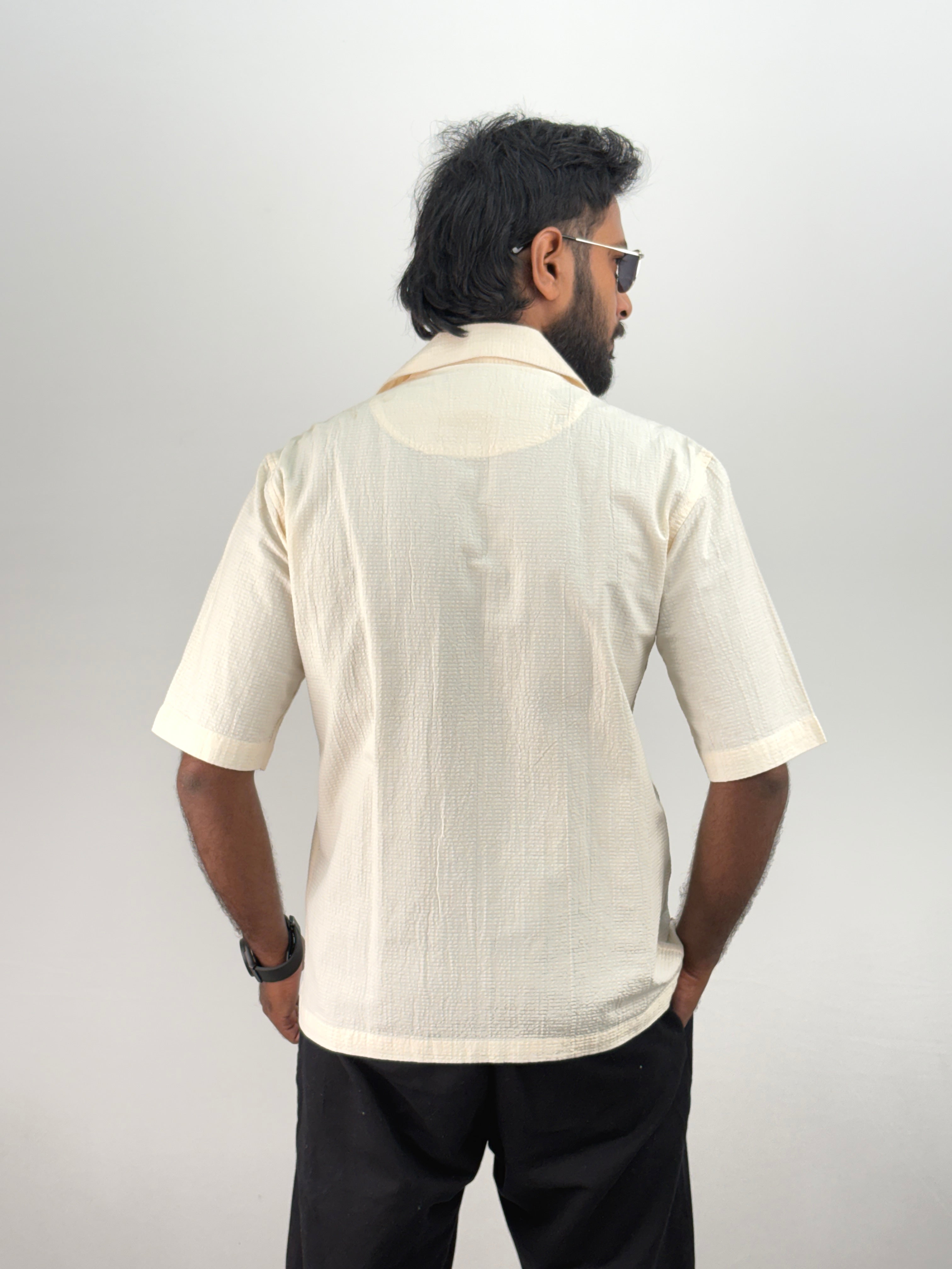 Cream Half Sleeve Shirt