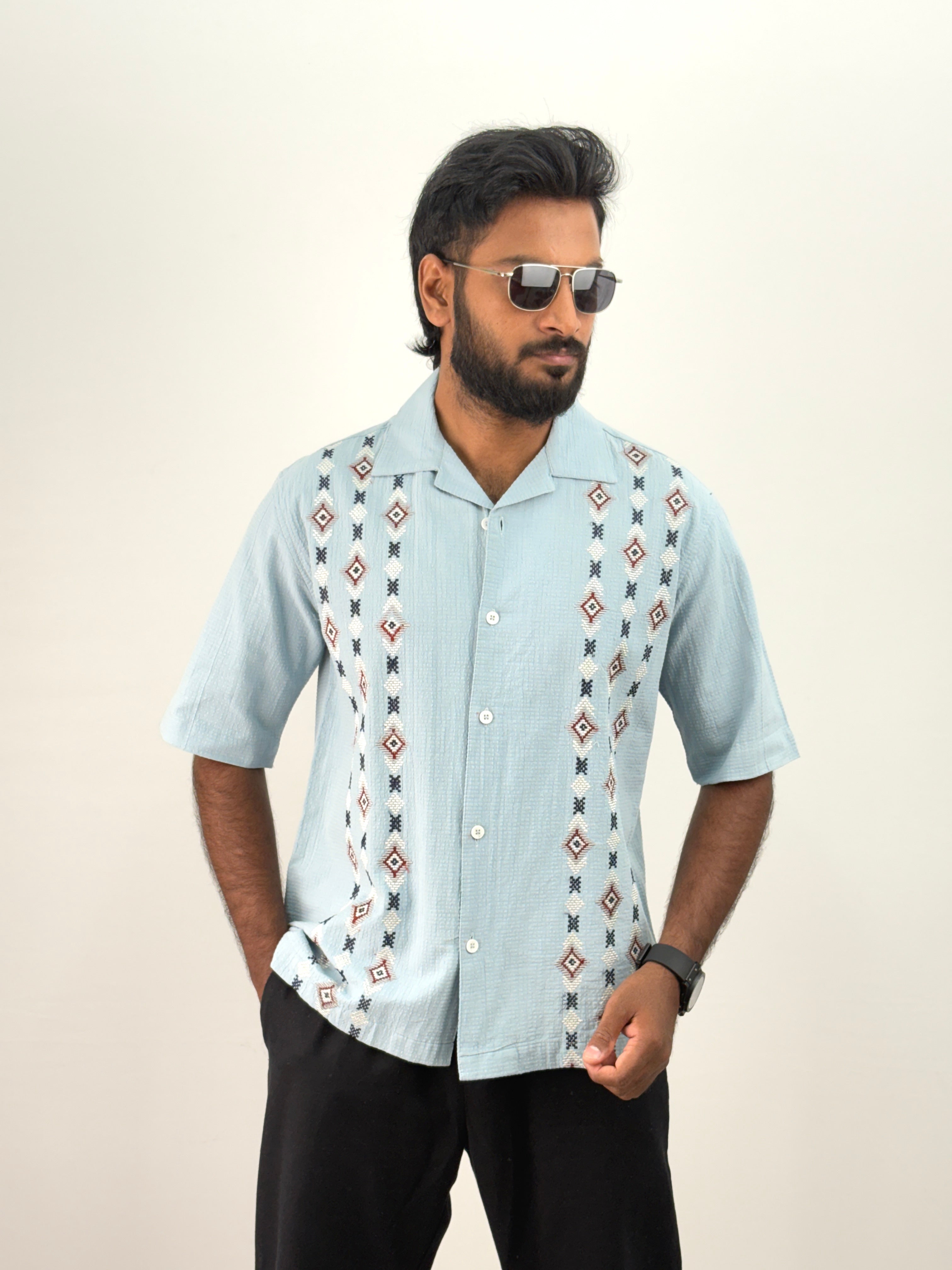 Blue Half Sleeve Shirt