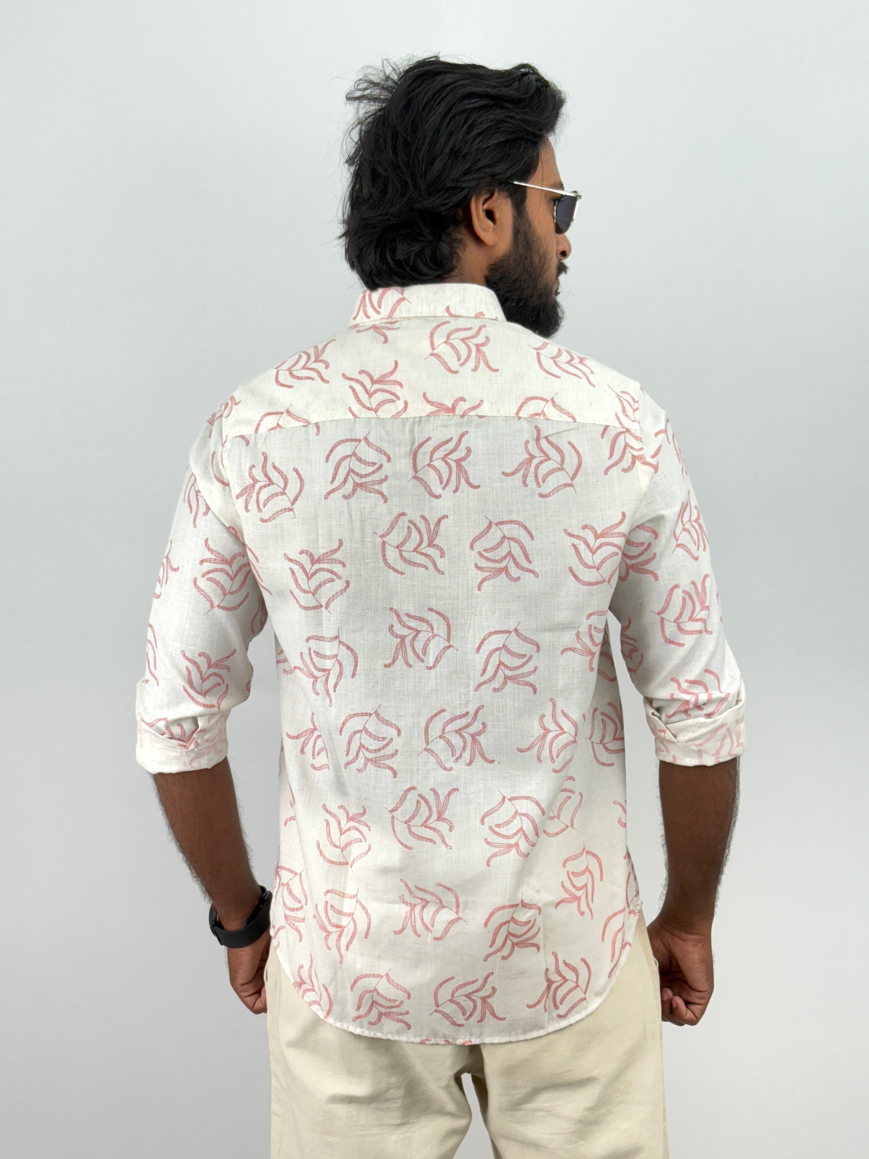 Pink Linen Printed Shirts
