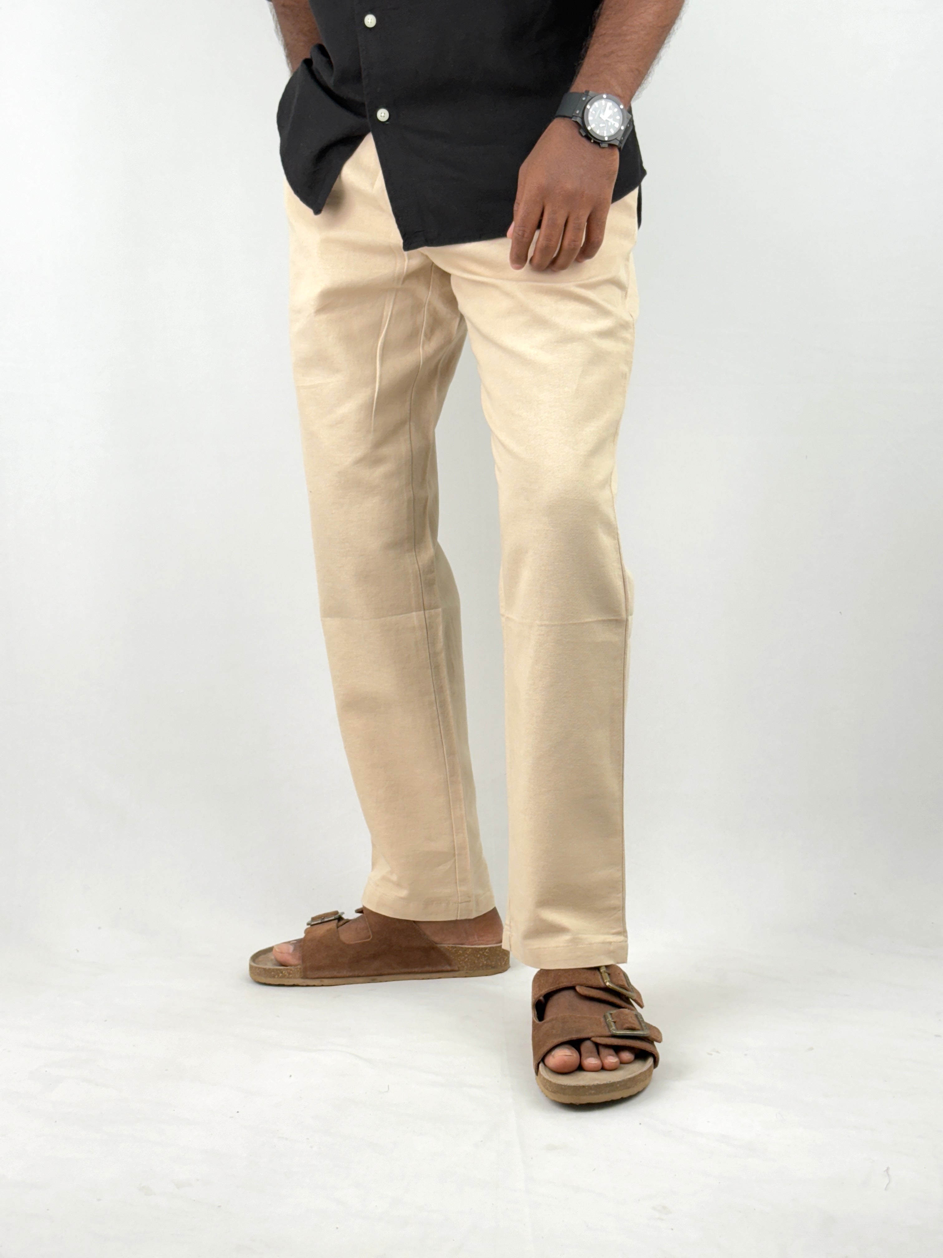 Sandal Relaxed Fit Linen Pants