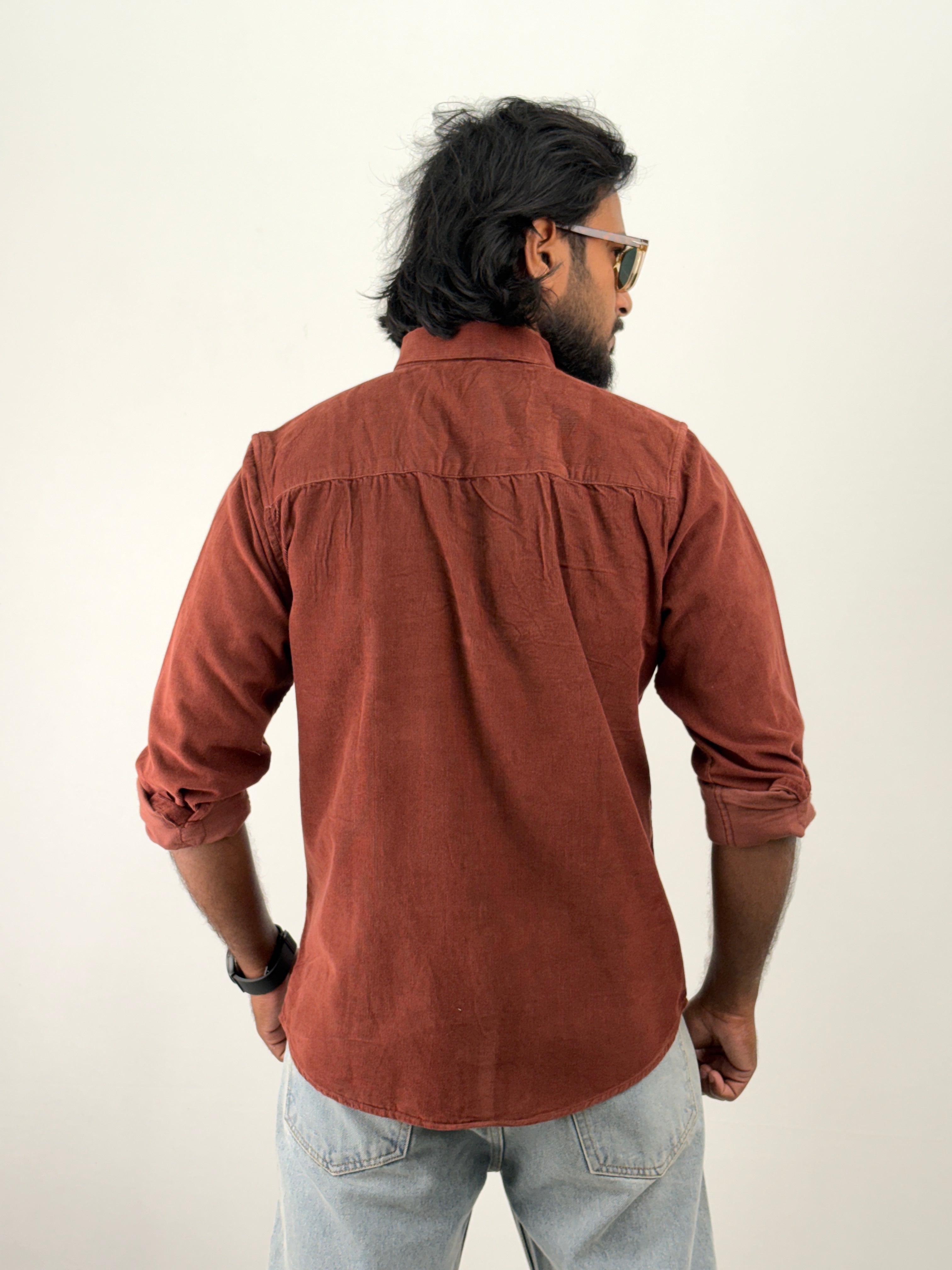 Brick Red Corduroy Shirt 1