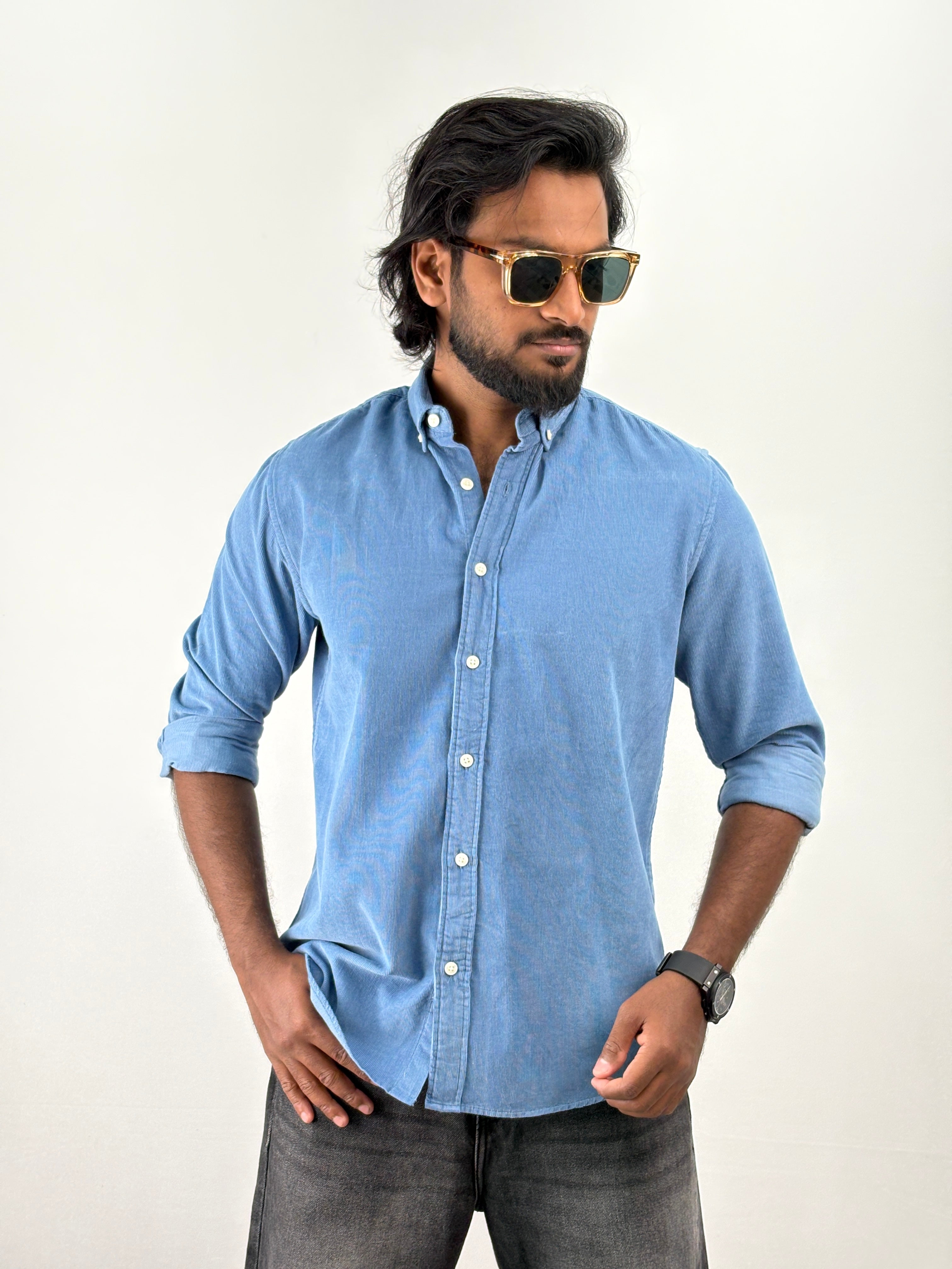 Blue Corduroy Shirt 1