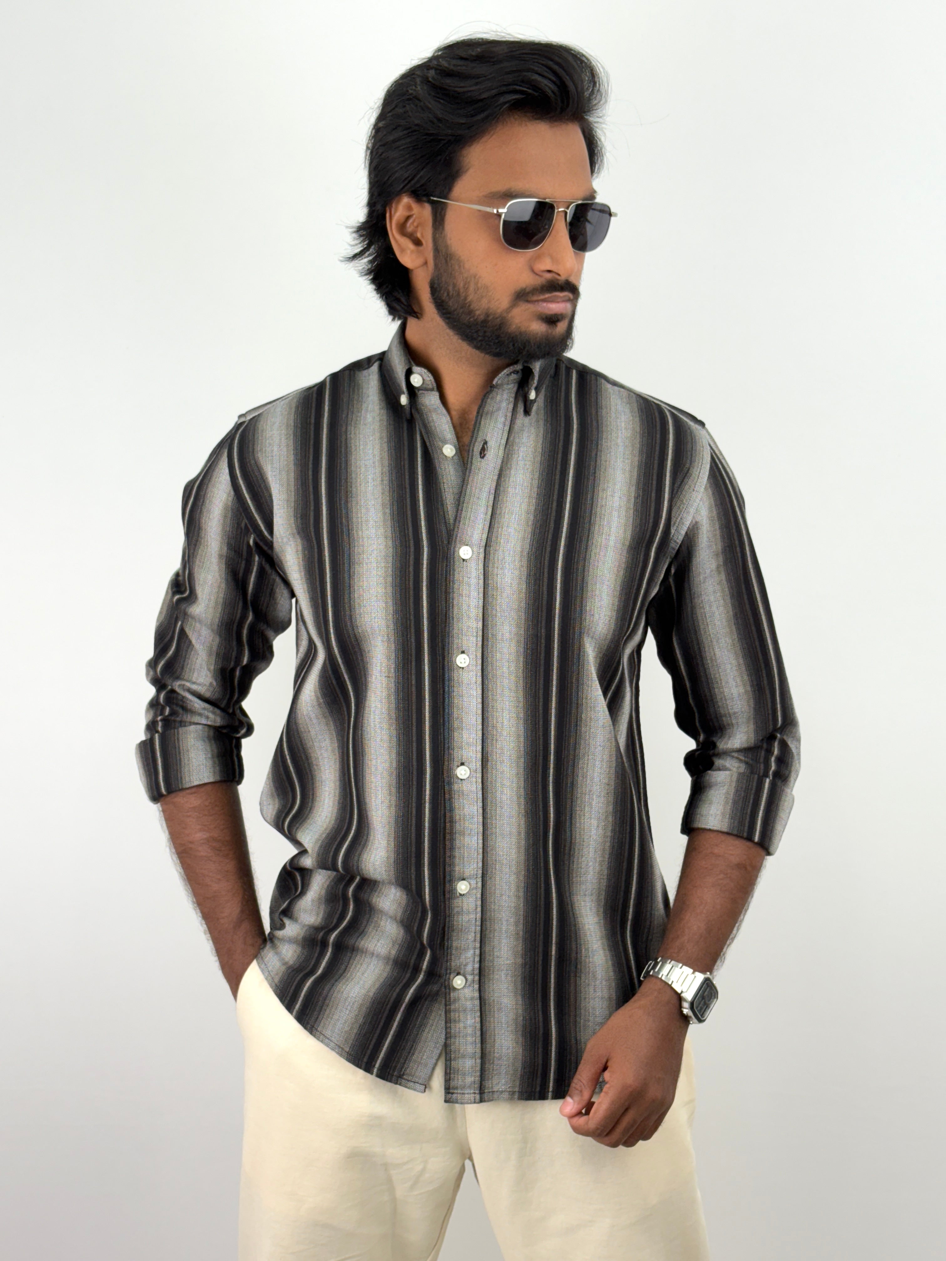 Black Olive Stripe Shirt