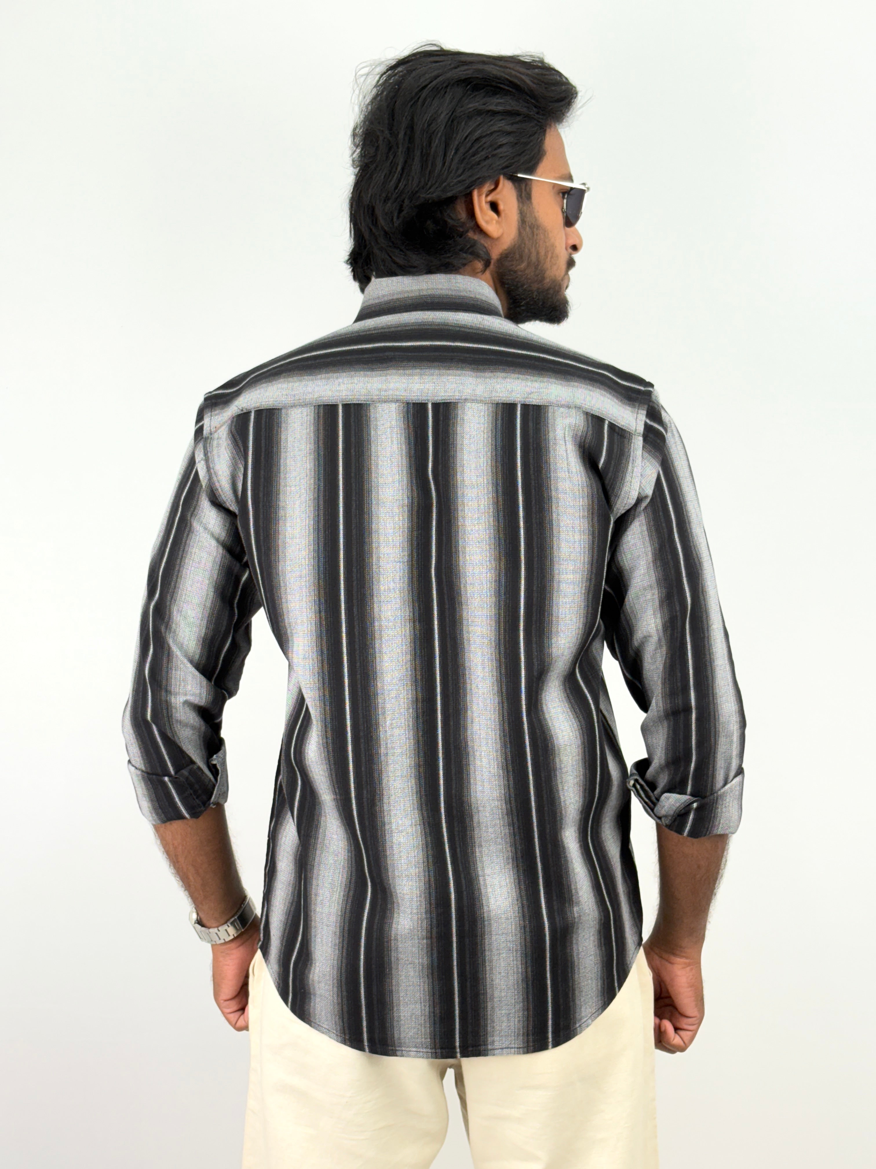 Black Grey Stripe Shirt