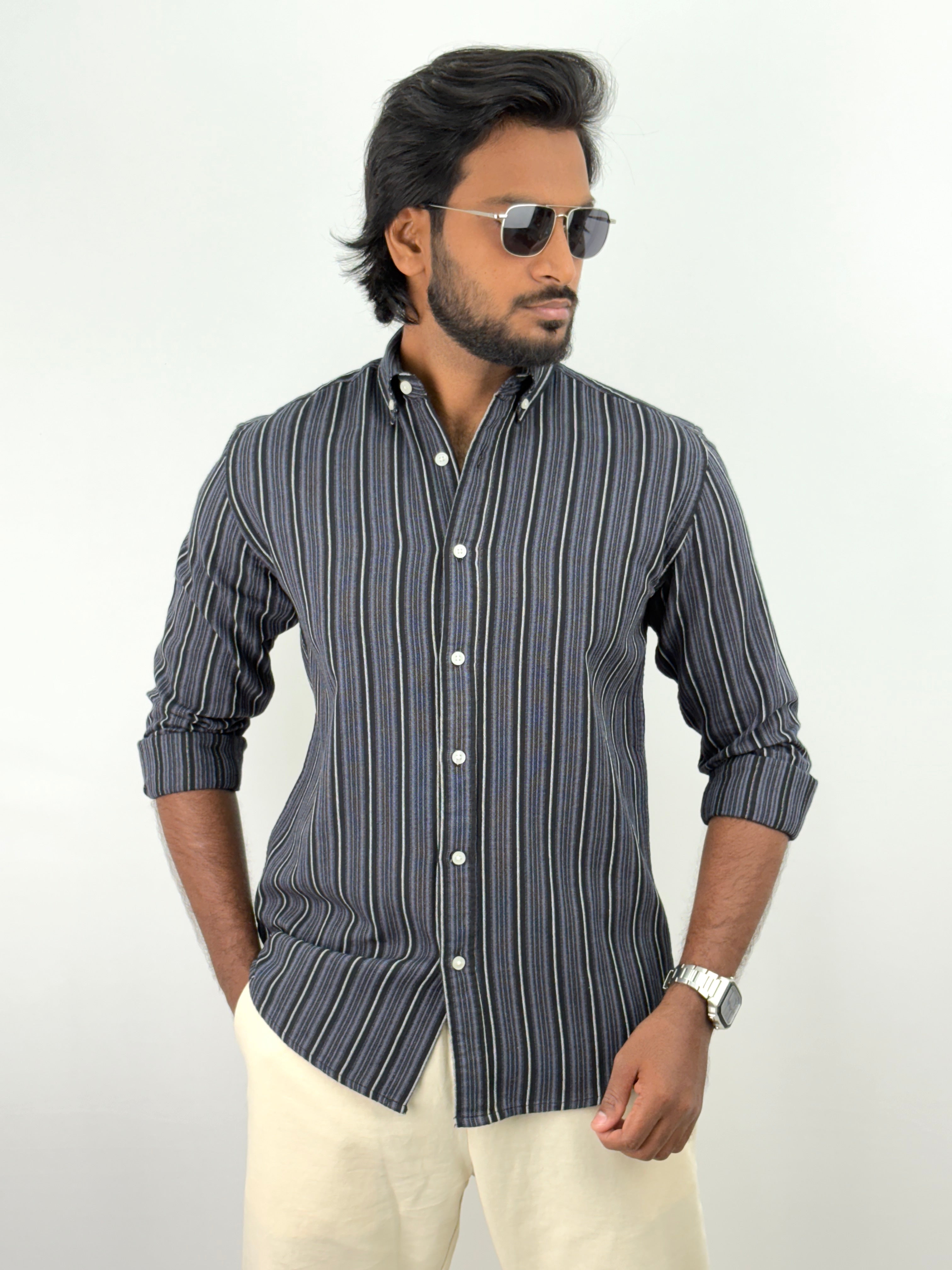 Dark Grey Stripe Shirt