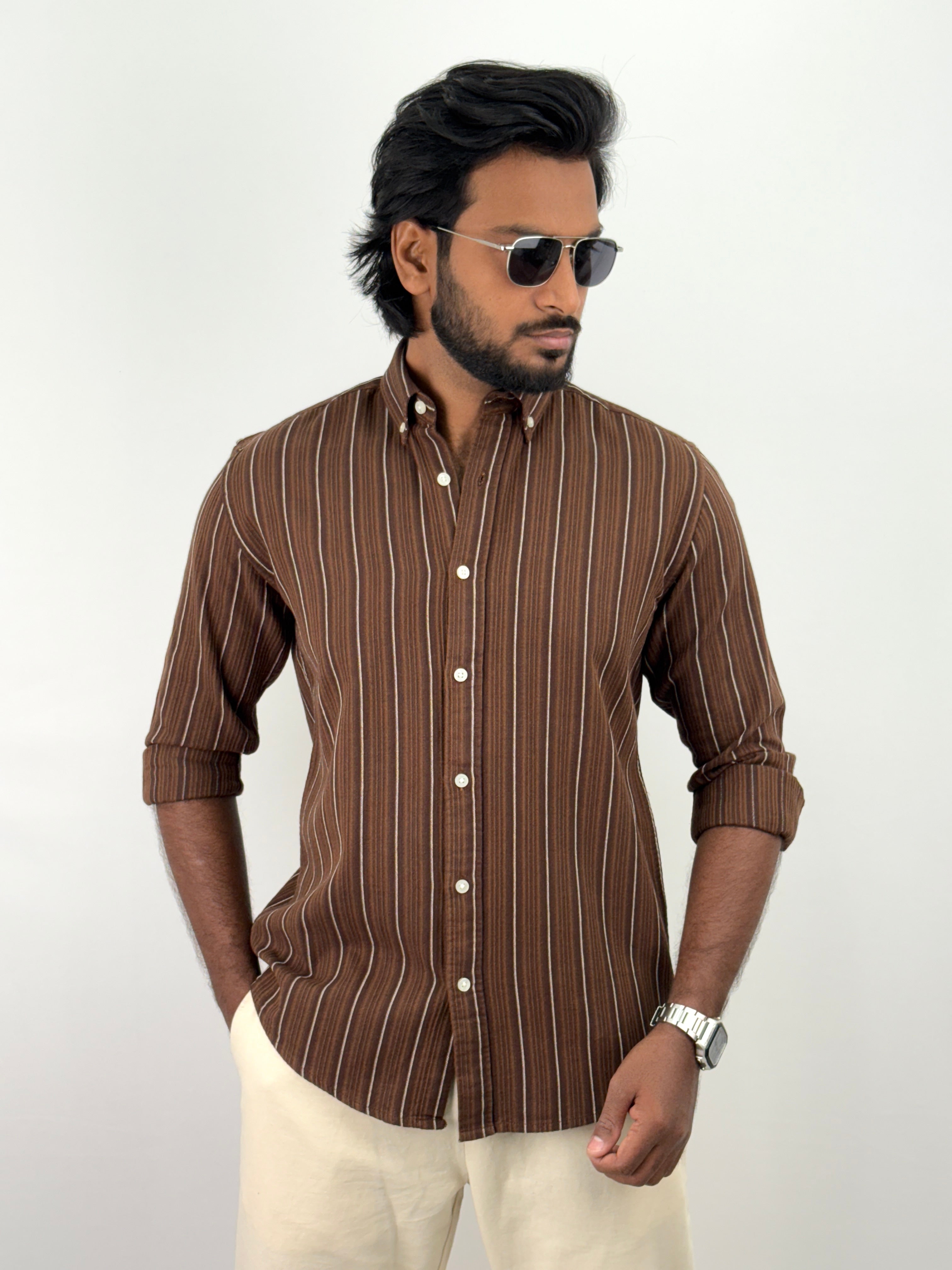 Brown Stripe Shirt