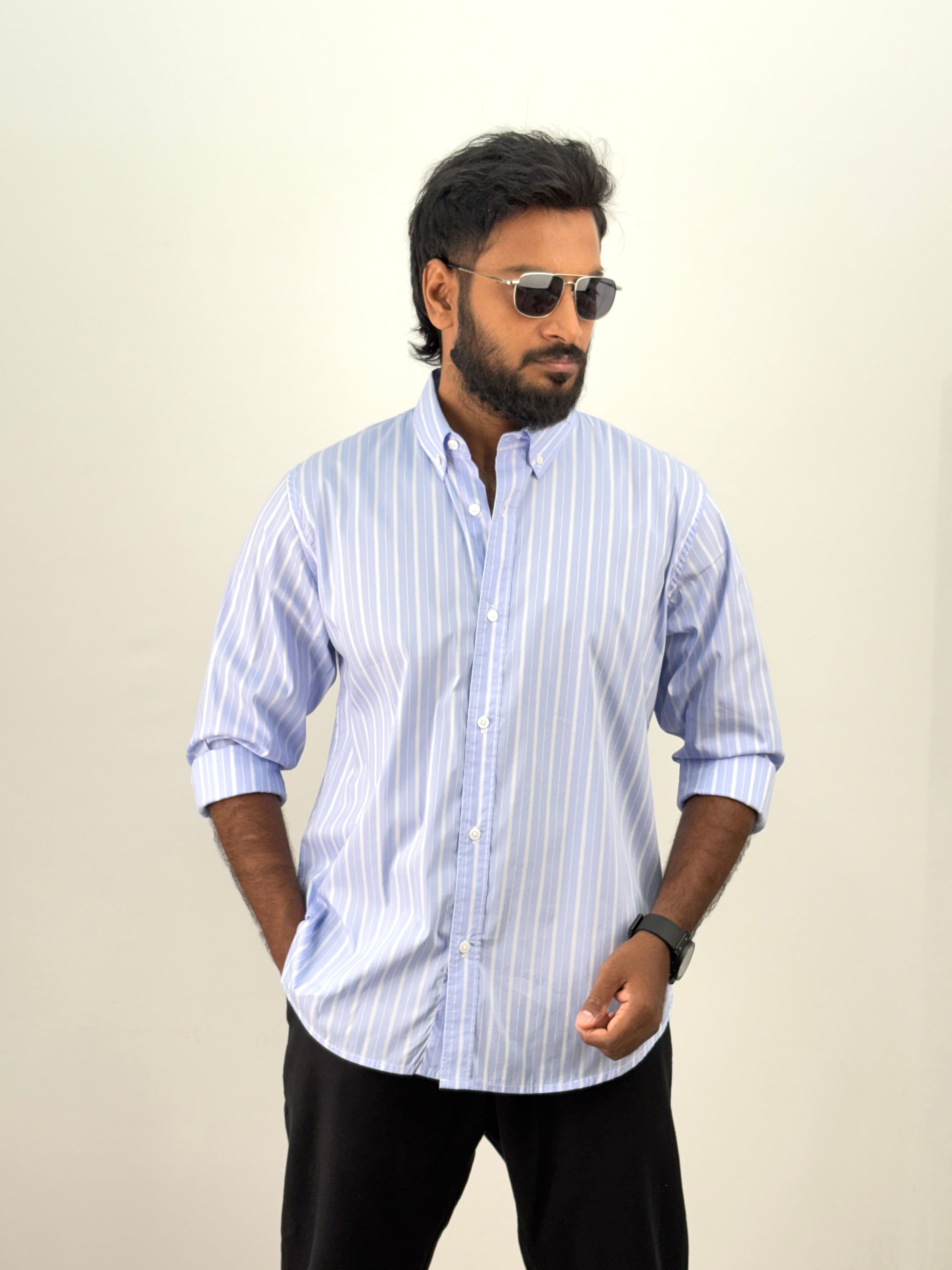 Sky Blue Stripe Shirt
