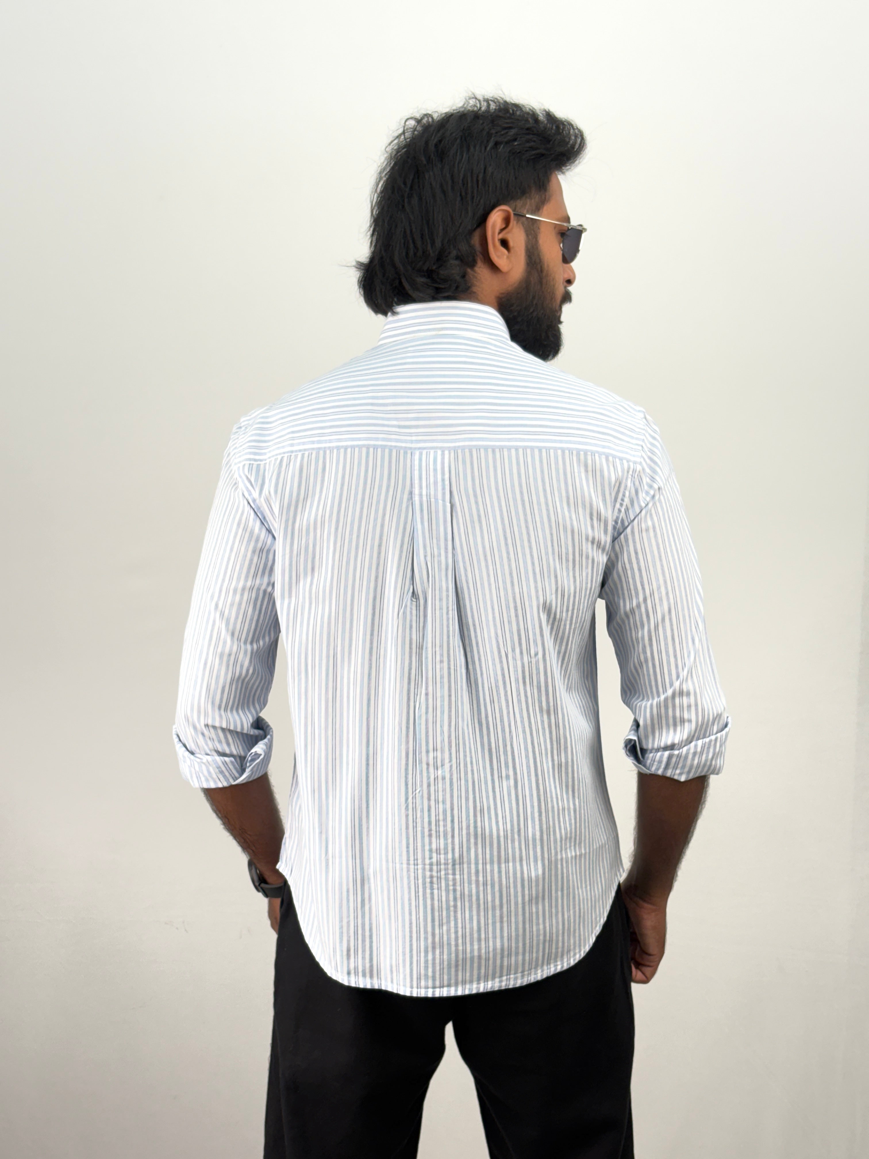 White Blue Stripe Shirt
