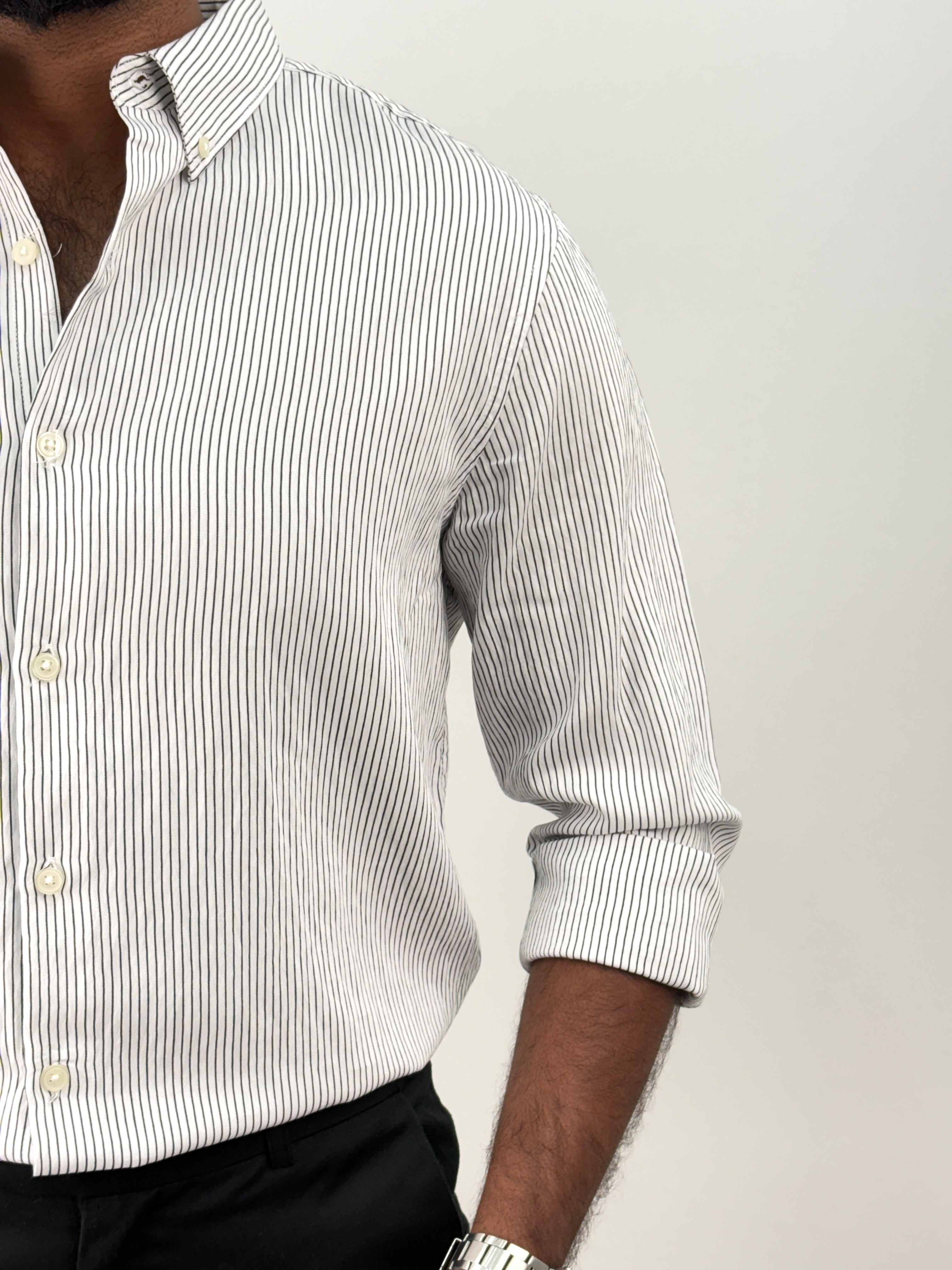 White 1 Stripe Shirt