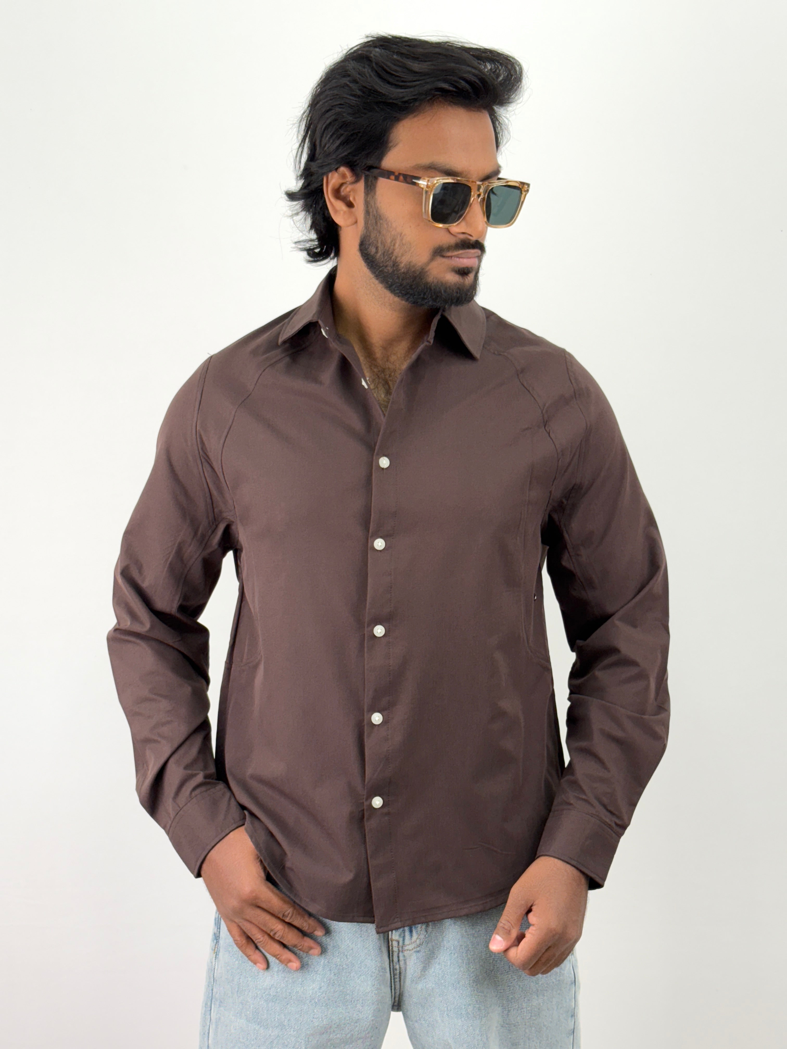 Coffee Brown Oversized Shirt