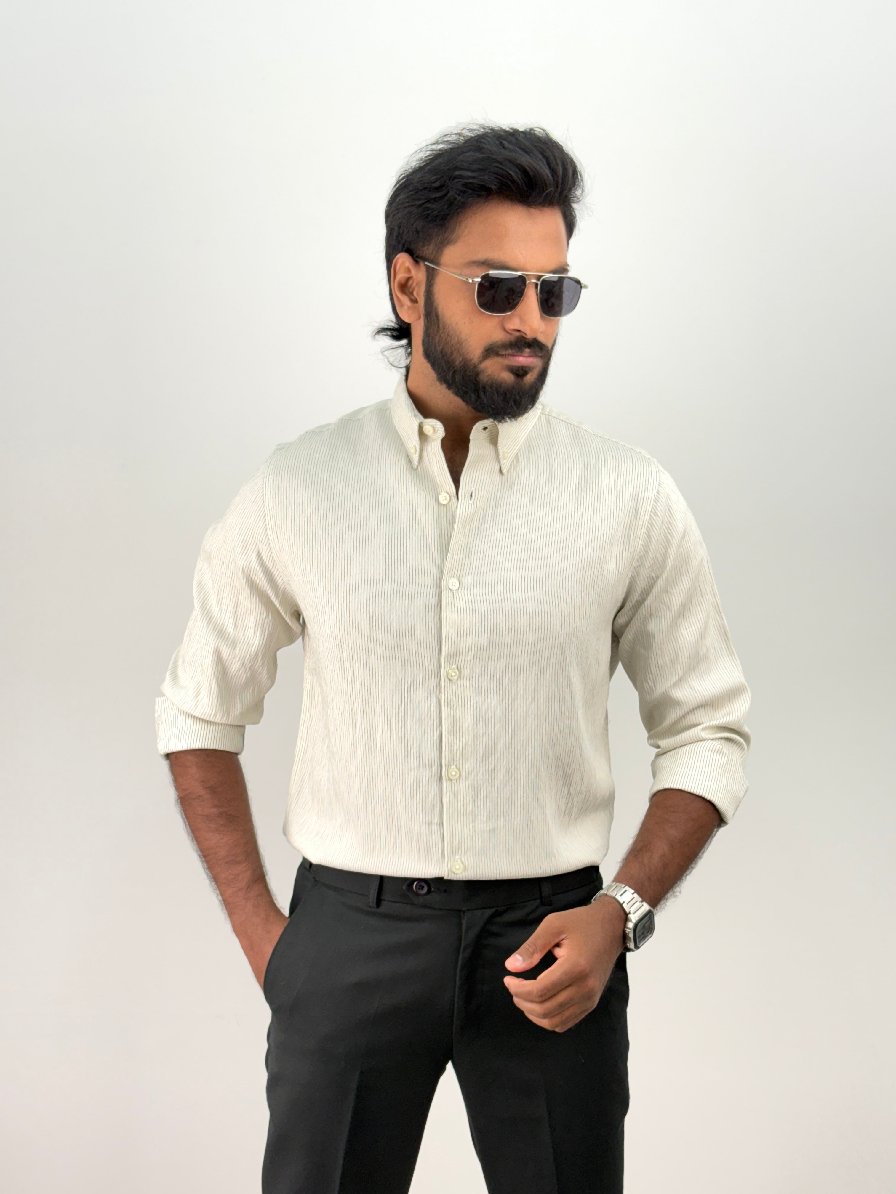 Beige Stripe Shirt