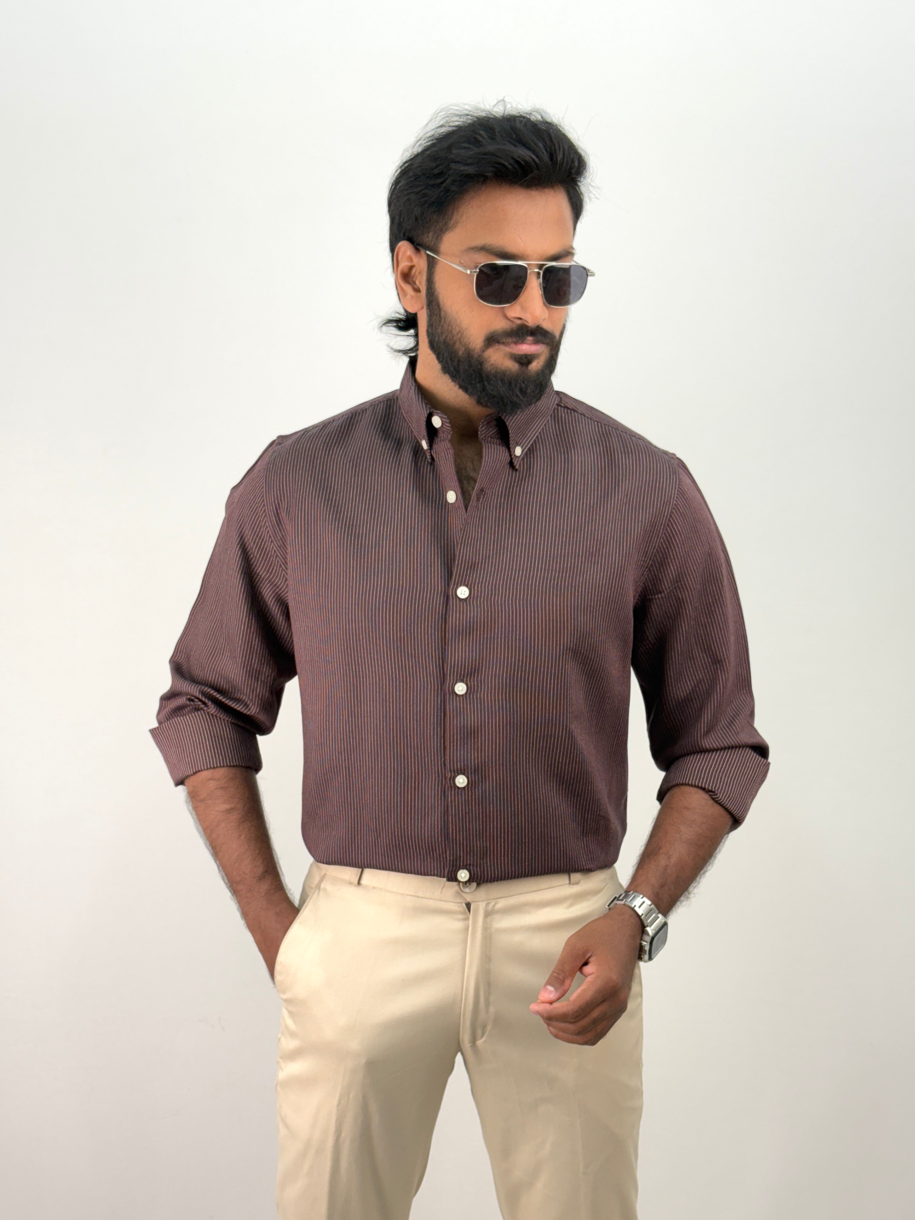 Maroon Stripe Shirt