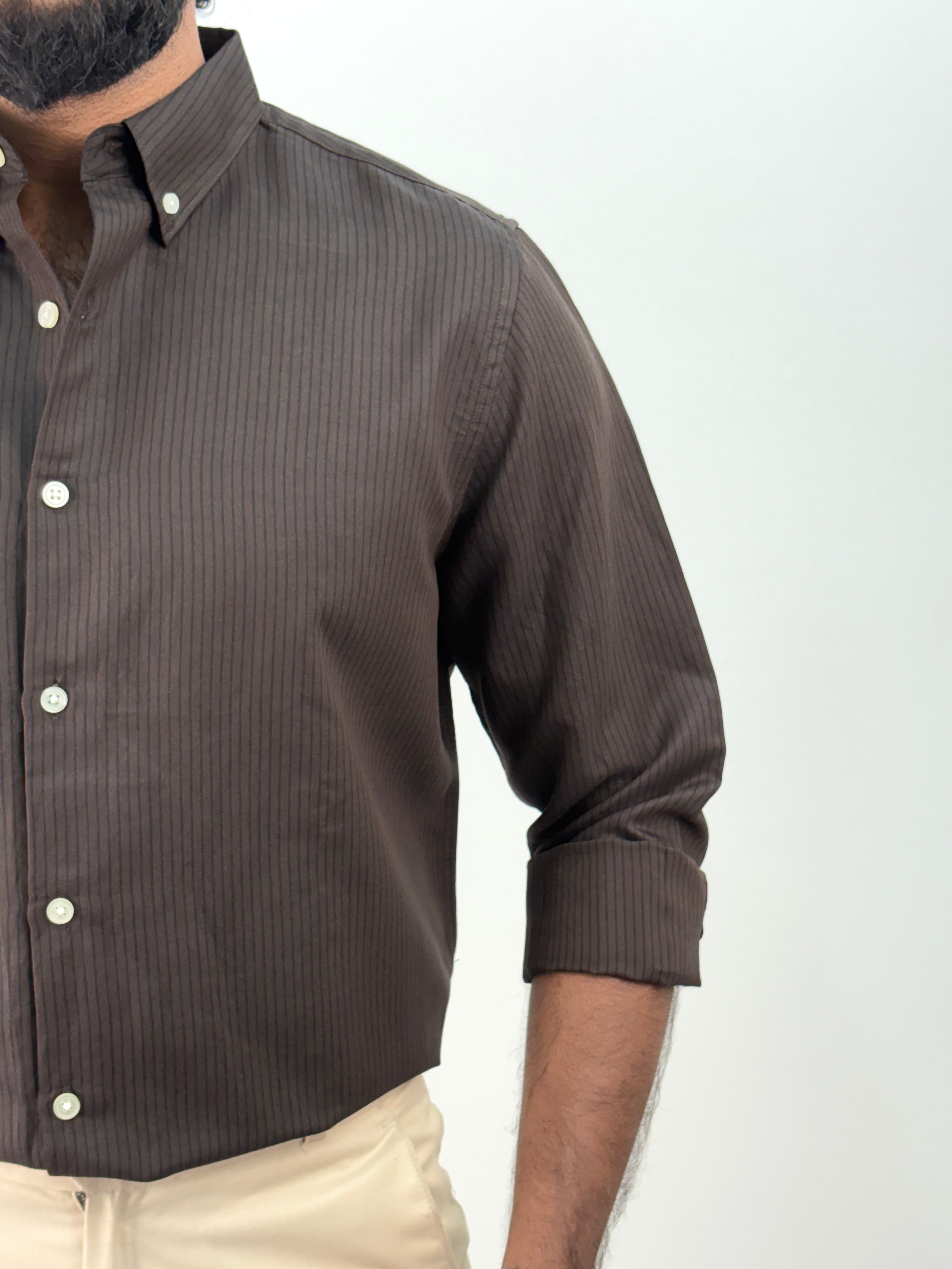 Dark Brown Stripe Shirt