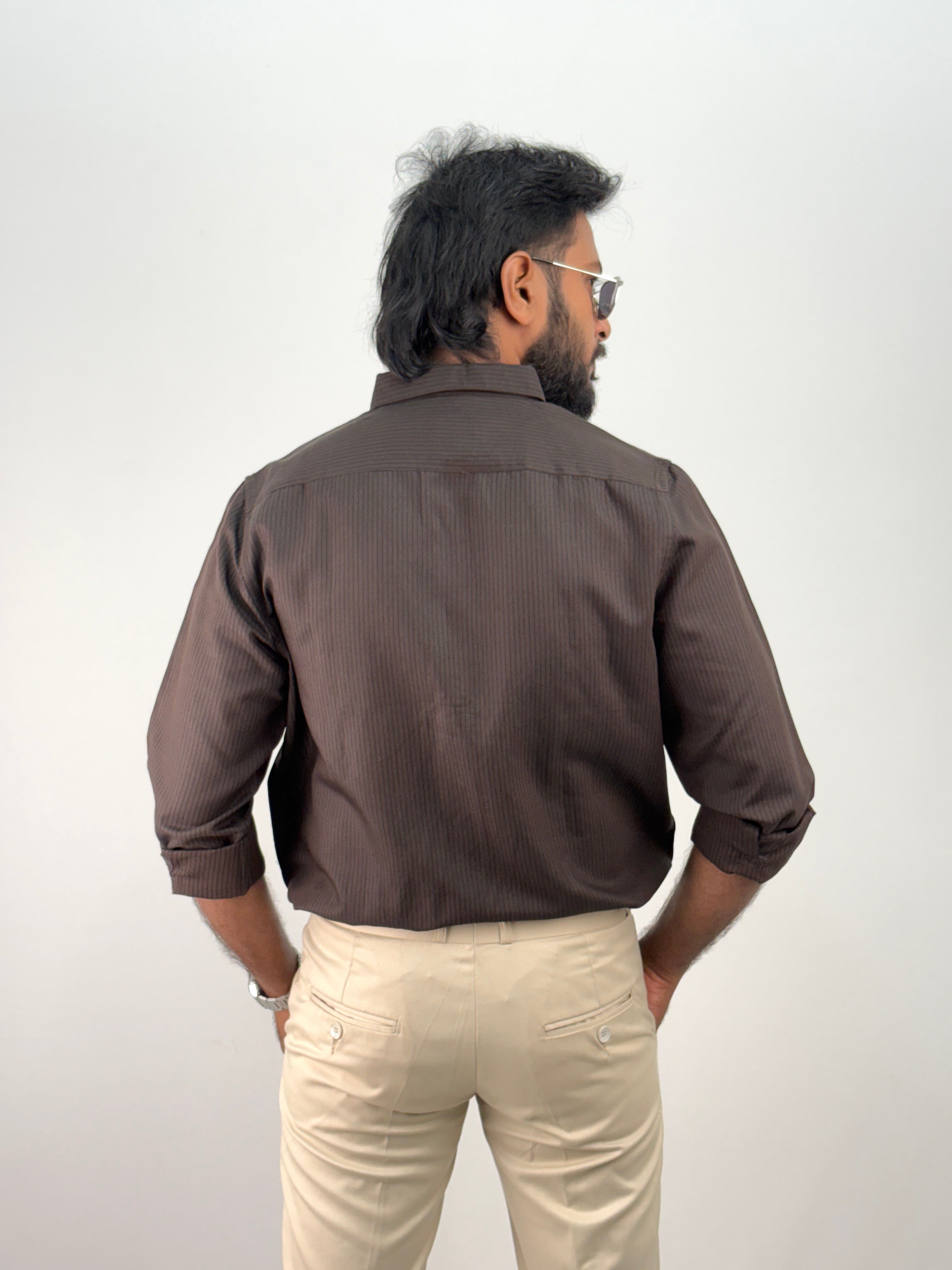 Dark Brown Stripe Shirt