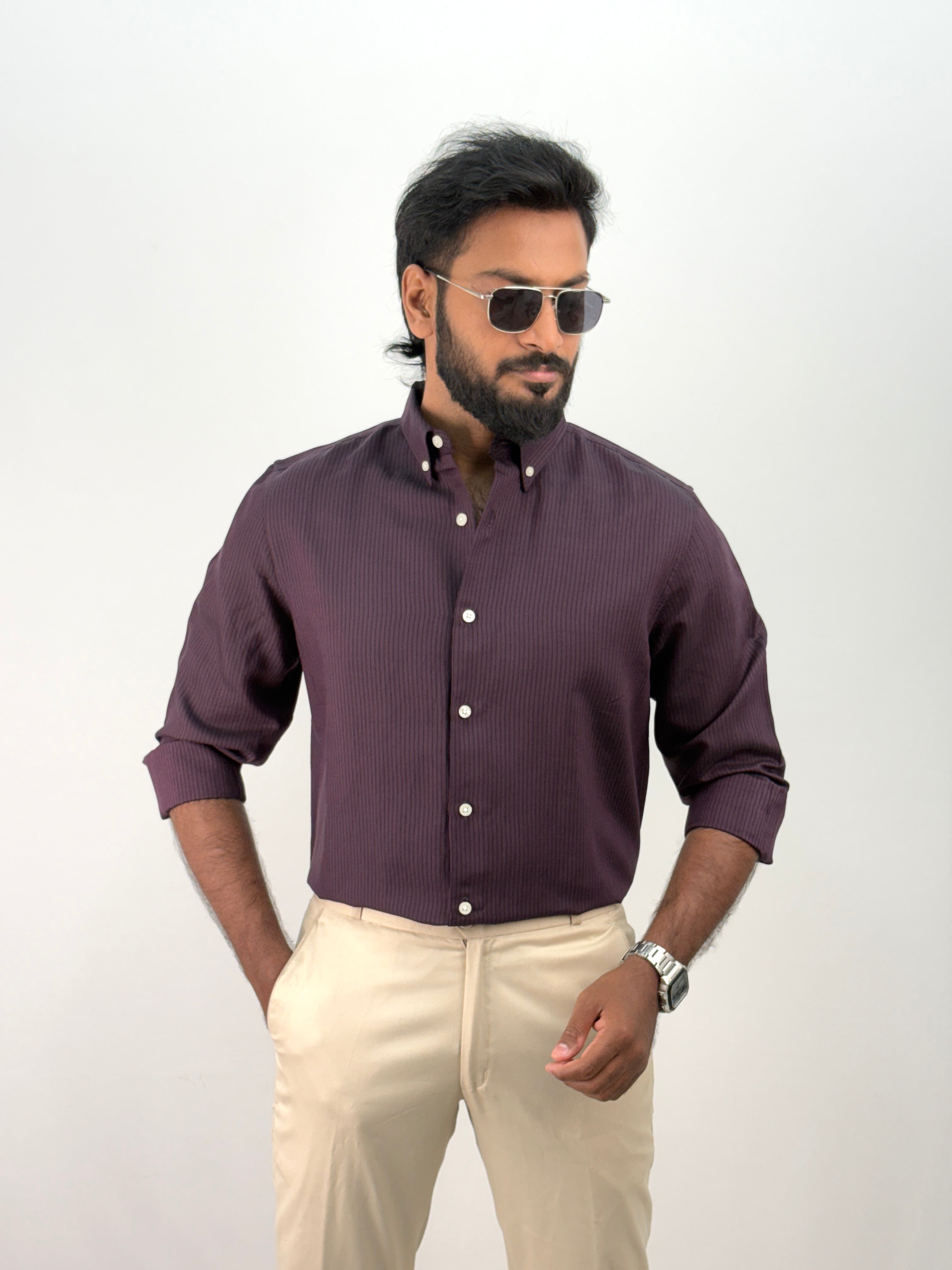 Wine Stripe Shirt