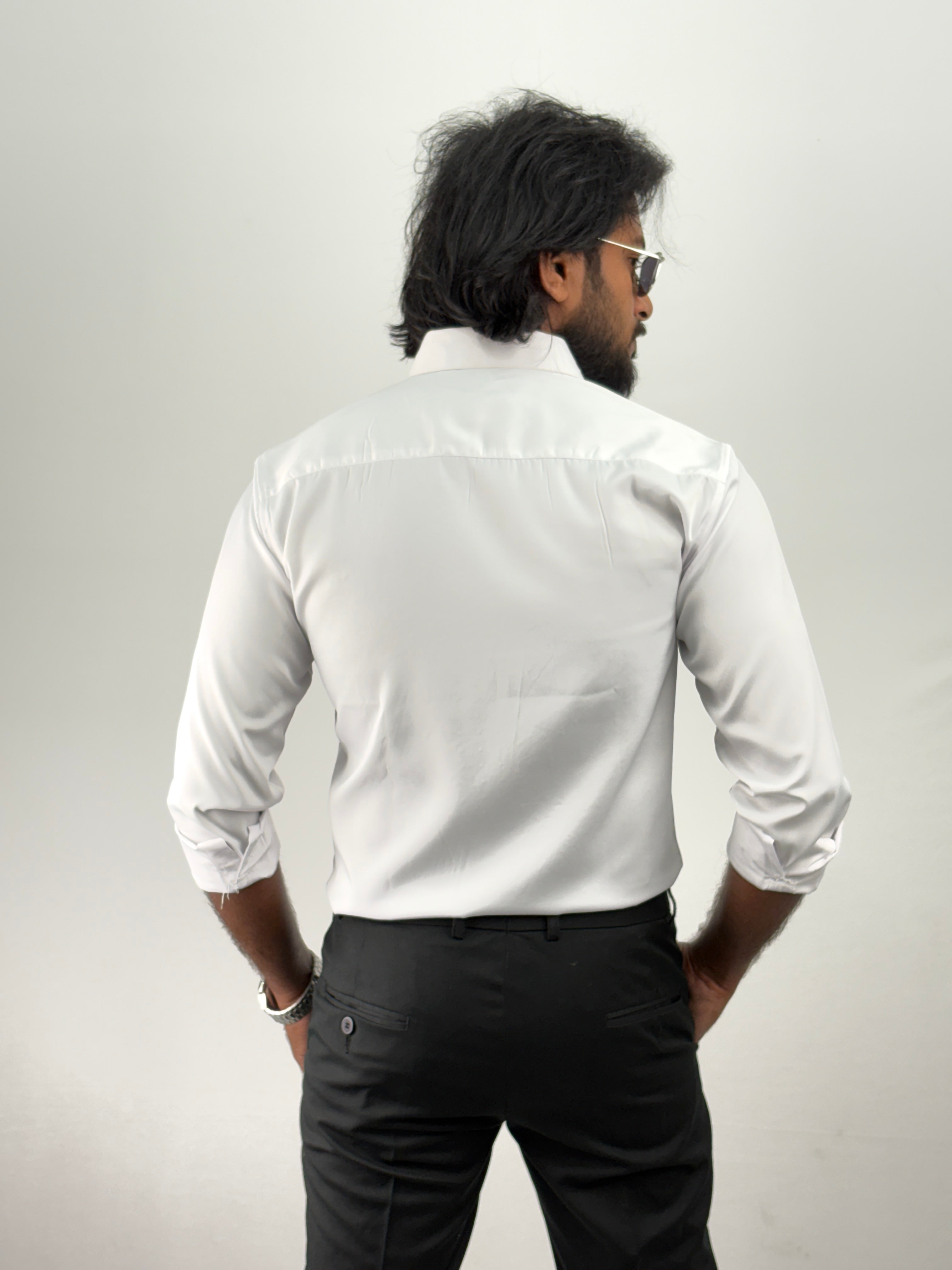 White Designer Stone Work Shirt 8