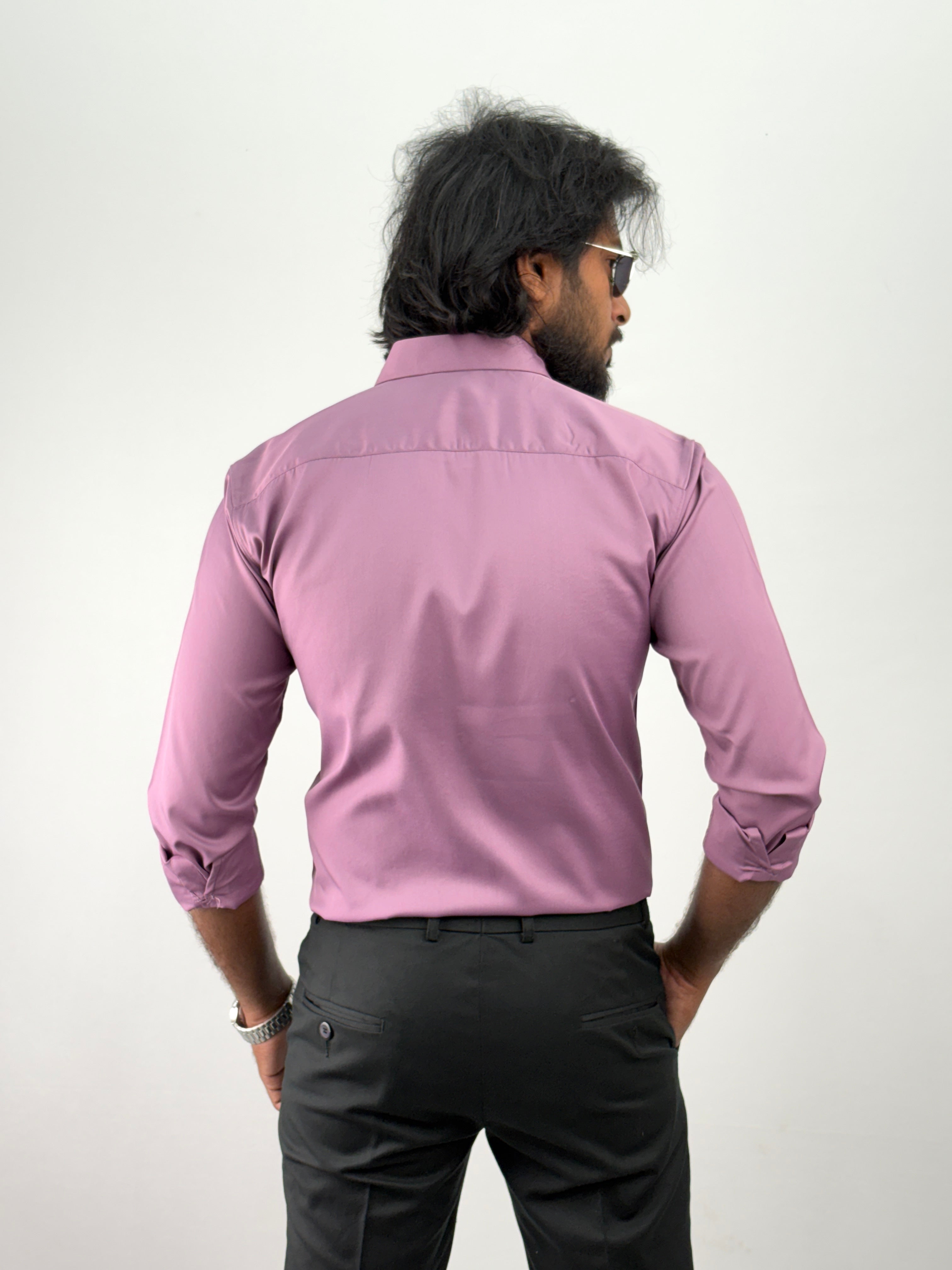 Dark Mauve Designer Stone Work Shirt 8
