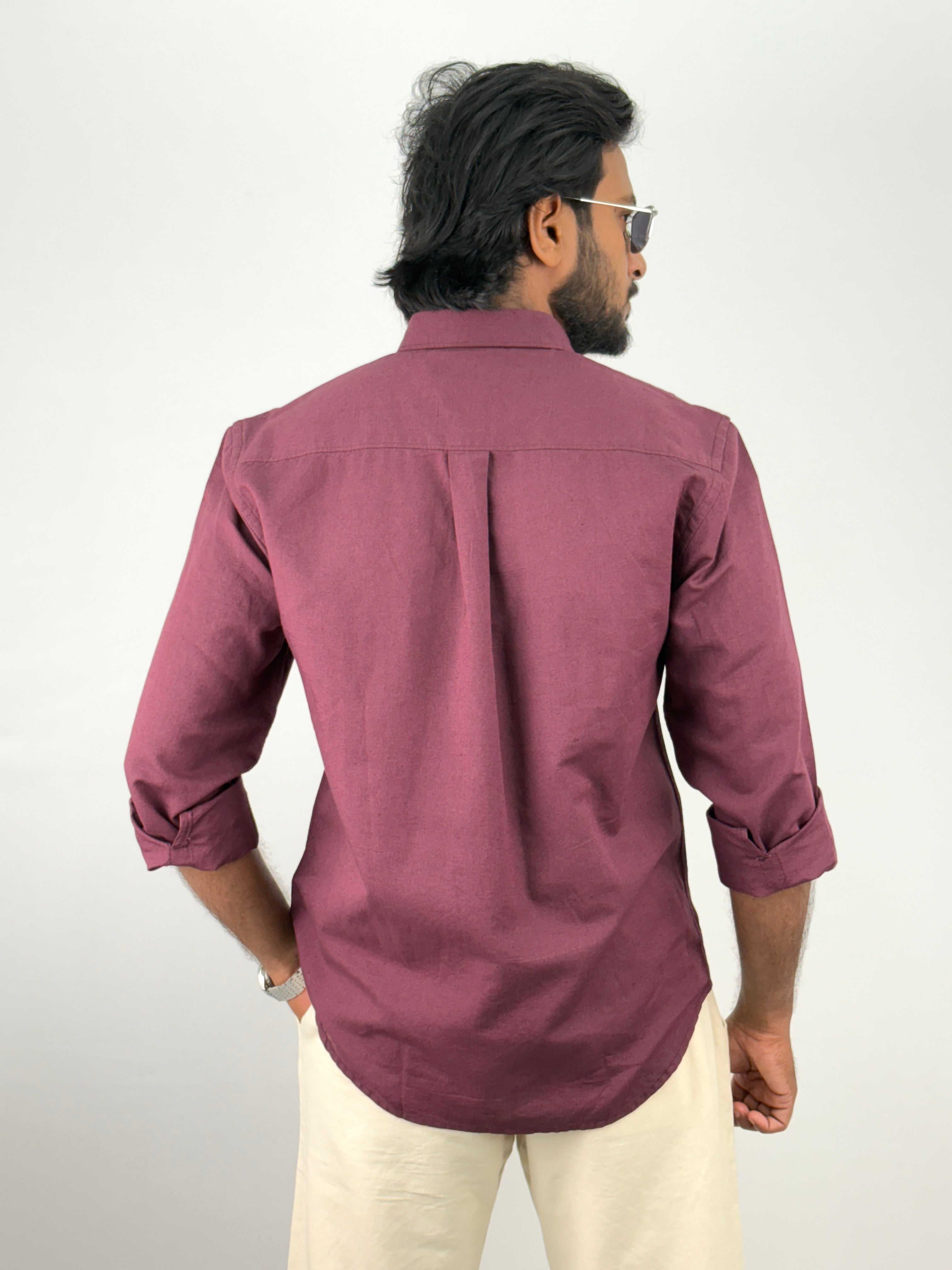 Wine Linen Shirt