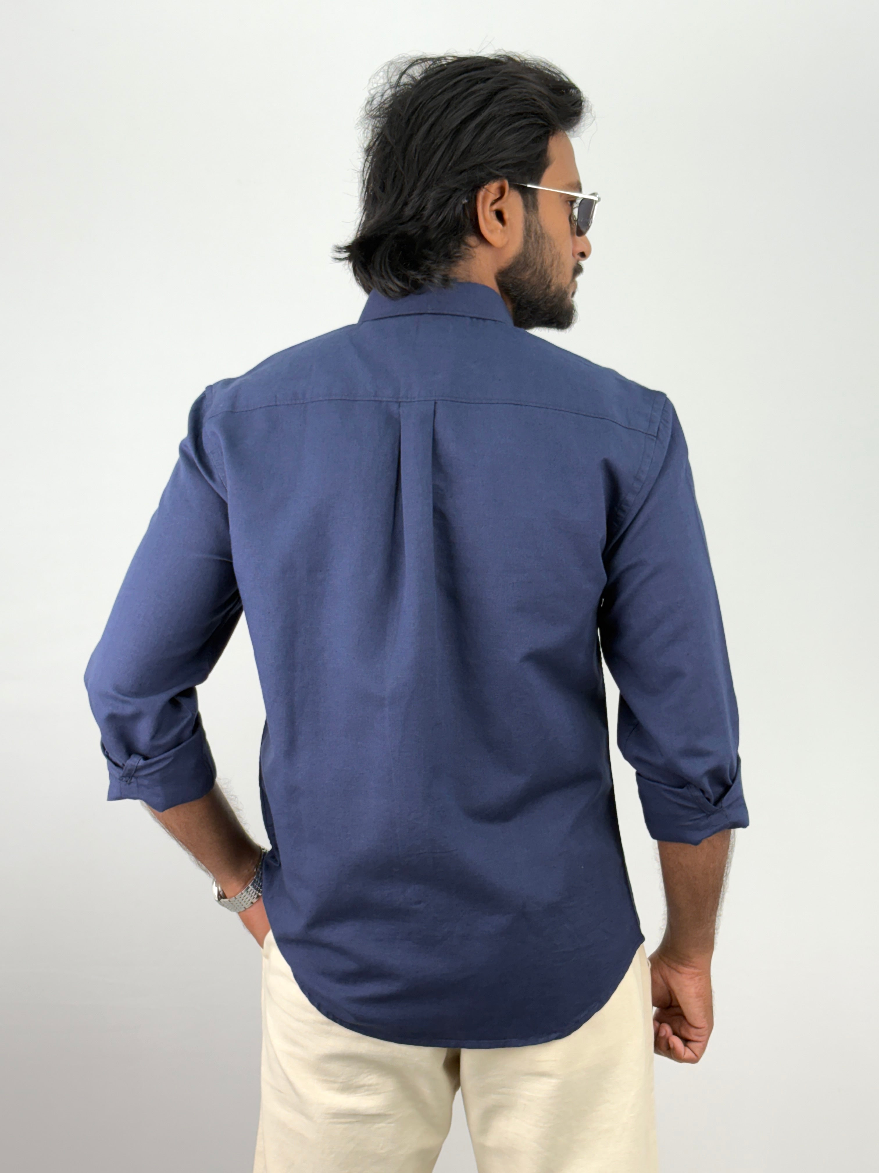 Navy Linen Shirt