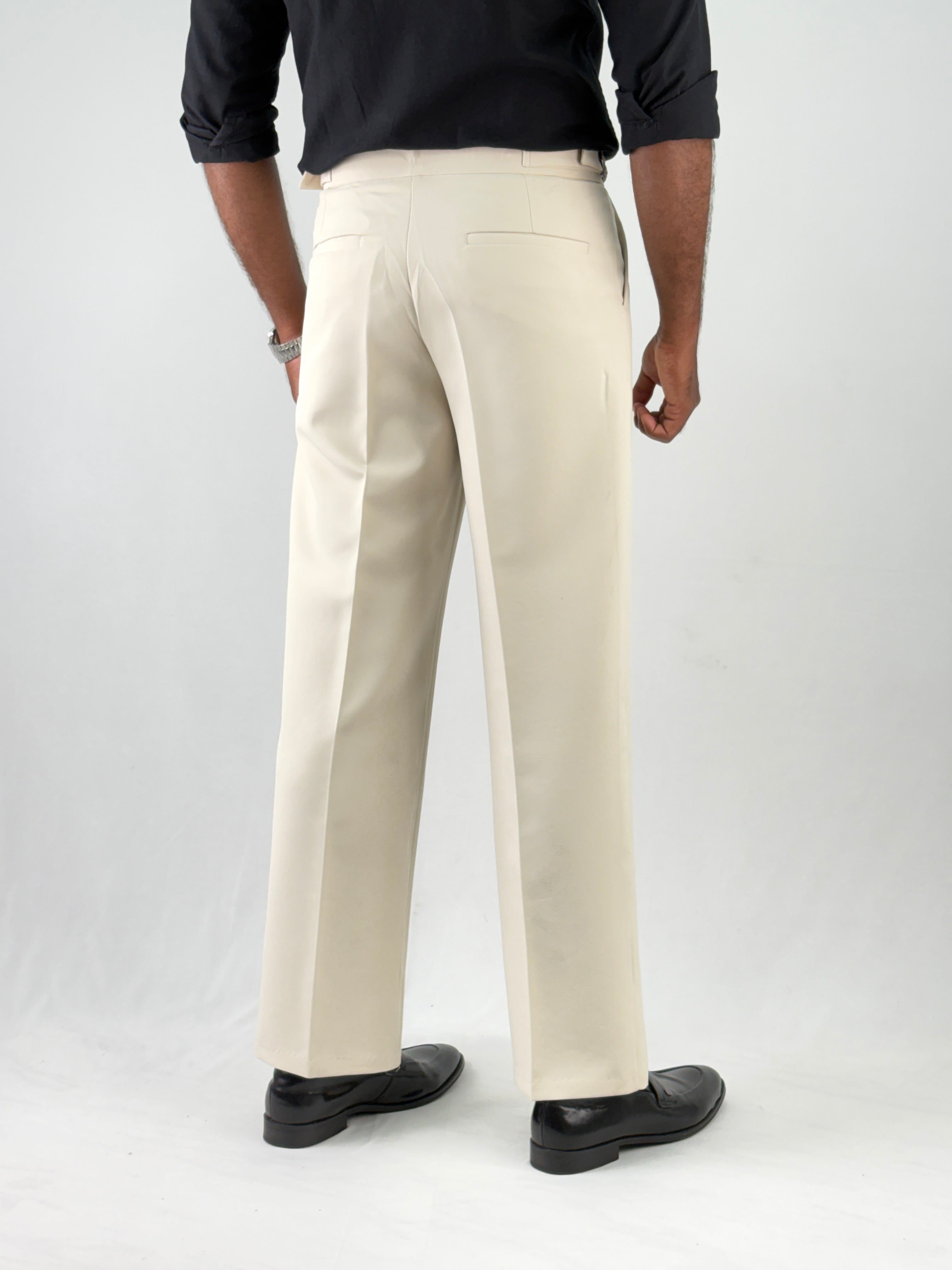 Cream Loose Fit Pant