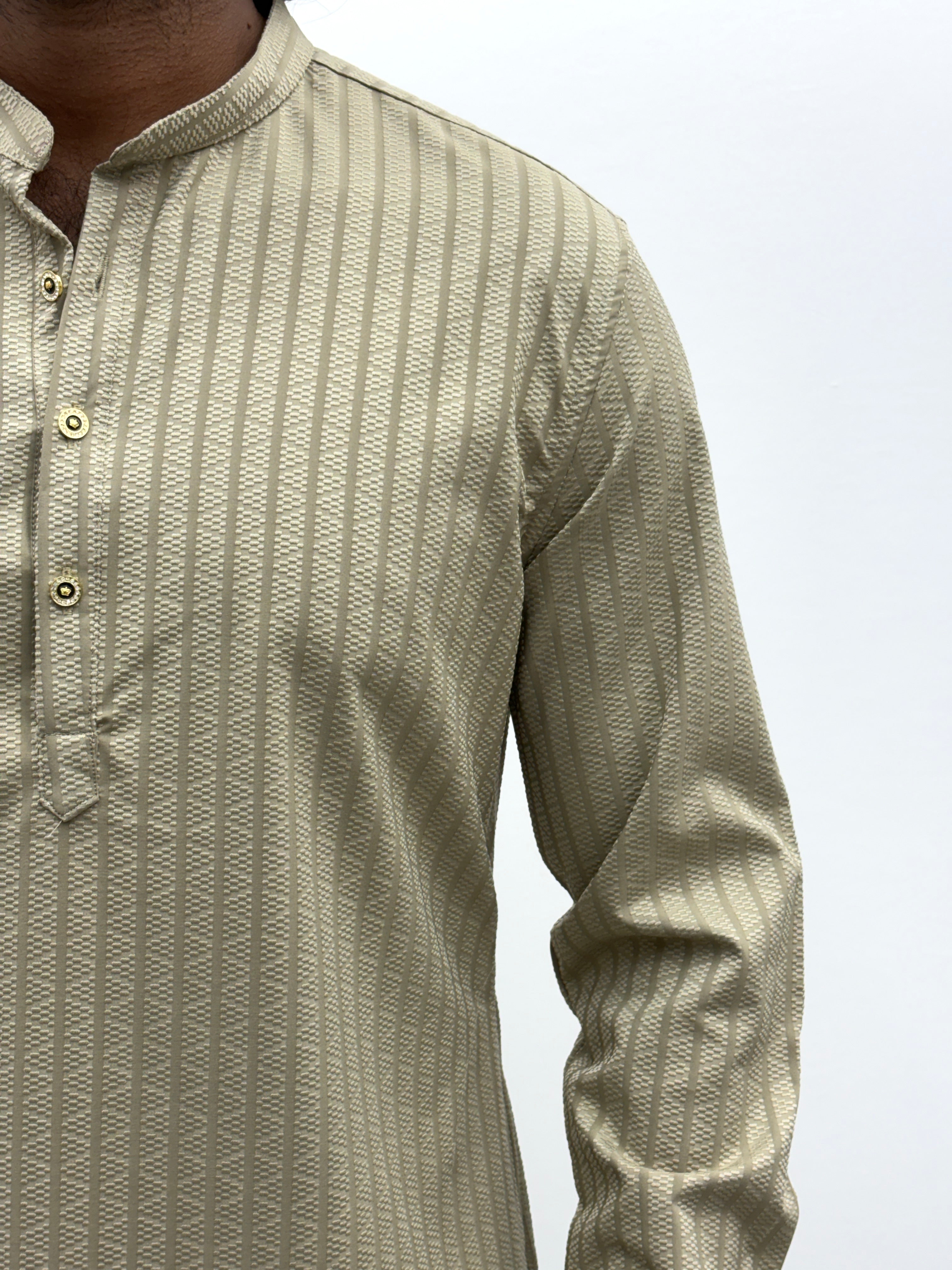 Beige Textured Kurta
