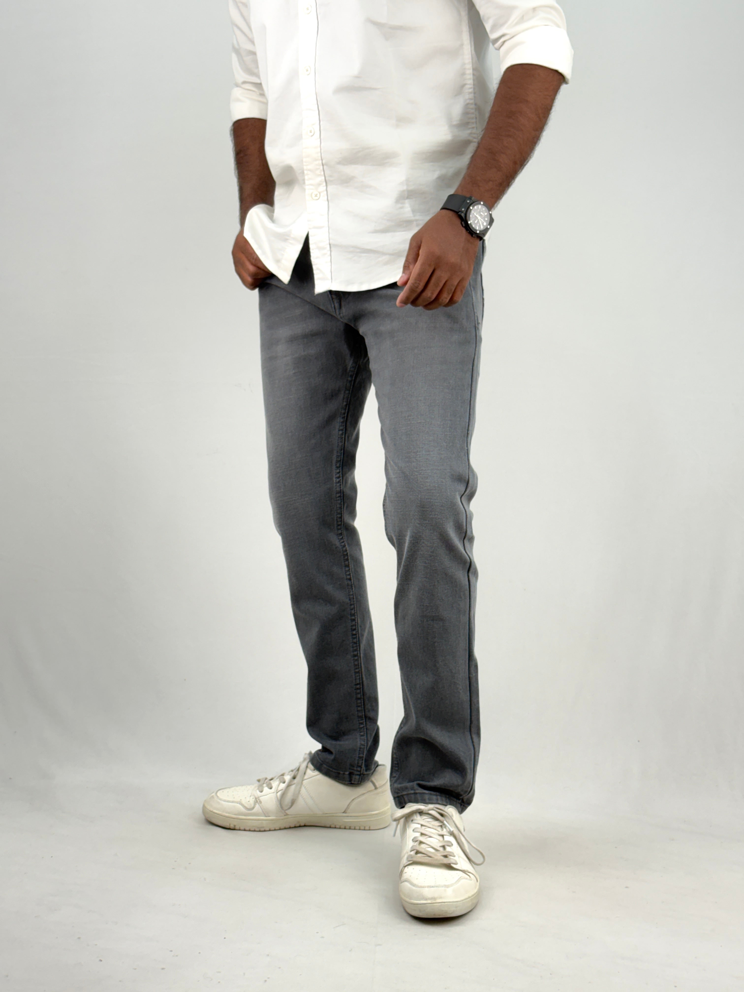Grey Ankle Fit Jean