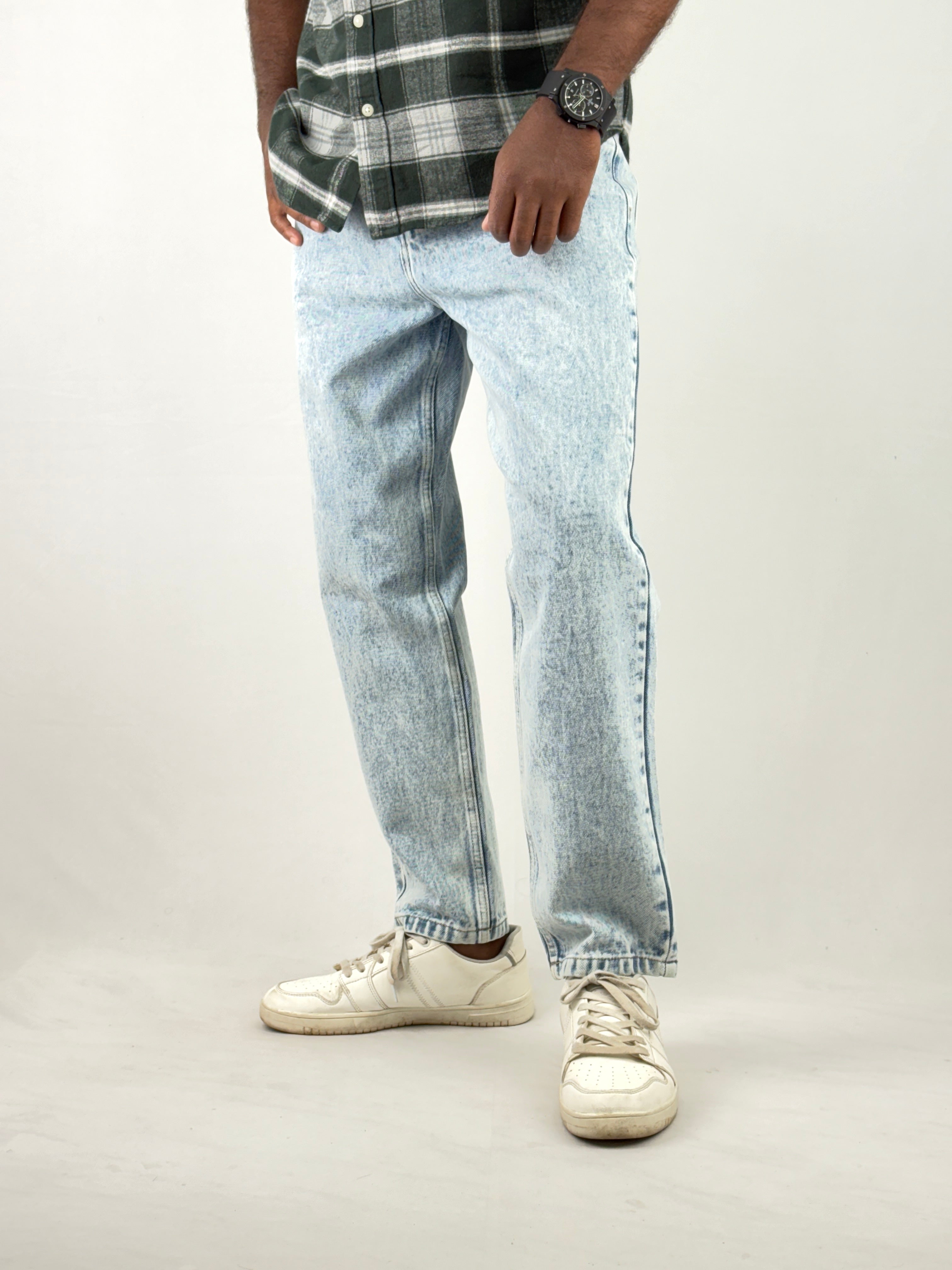 Ice Blue Semi Baggy Jeans