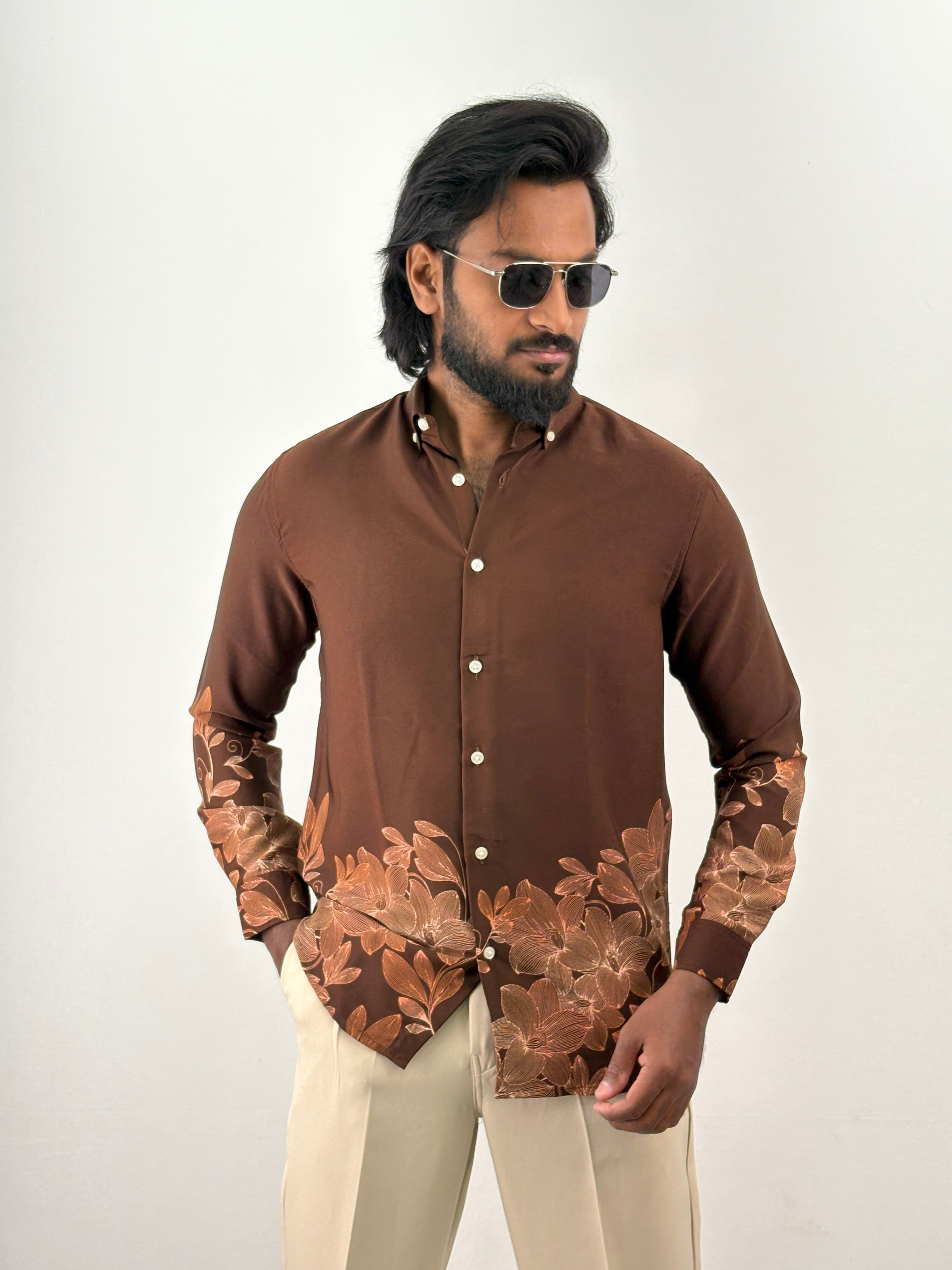 Brown IMP Printed Shirt