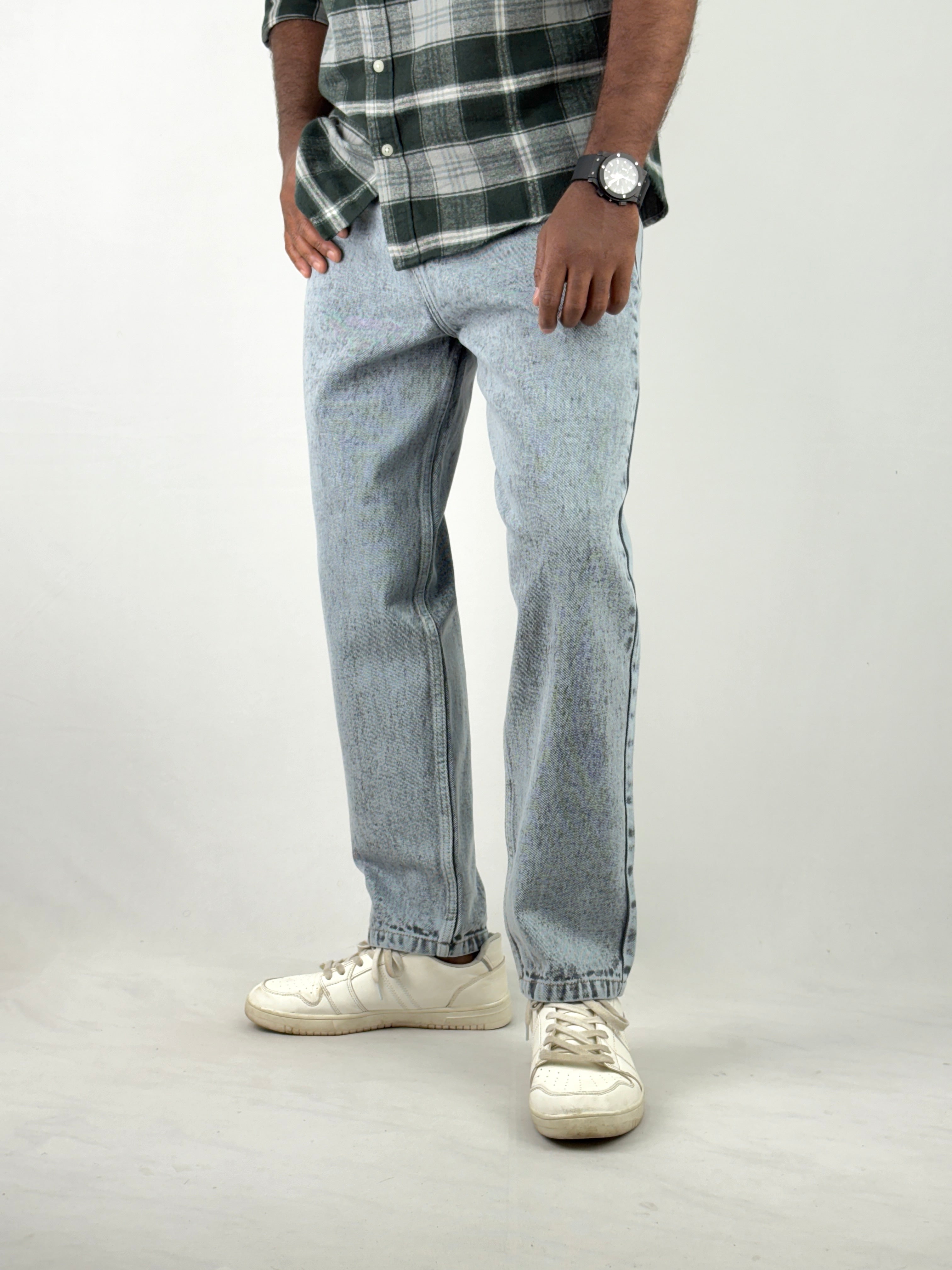 Light Grey Semi Baggy Jeans