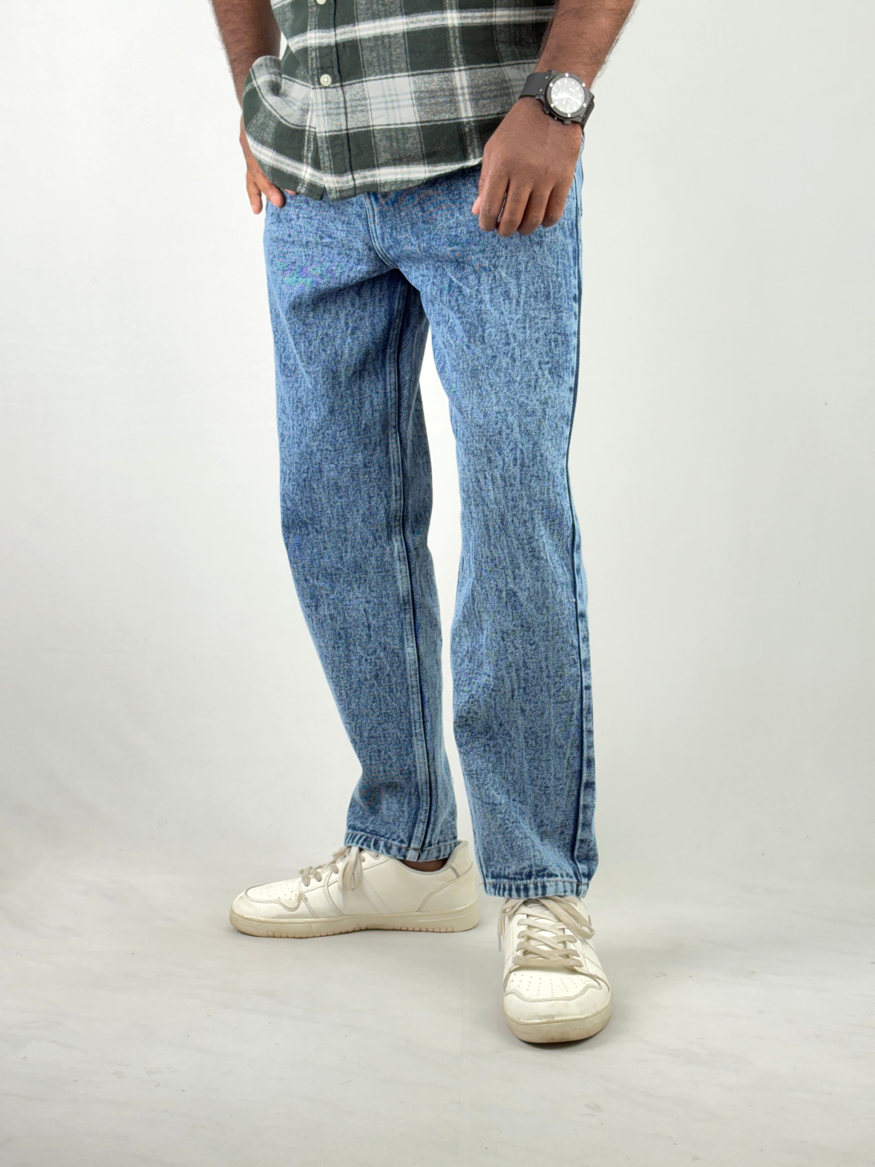 Dark Blue Semi Baggy Jeans