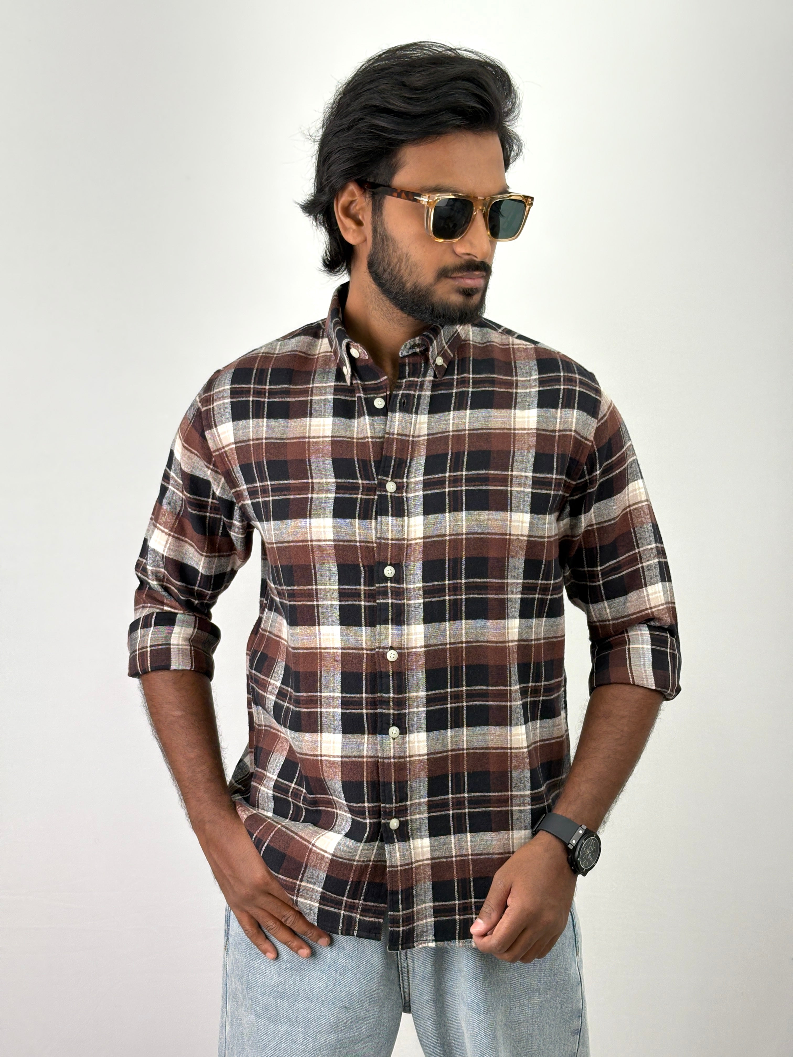 Black Brown Flannel Shirt
