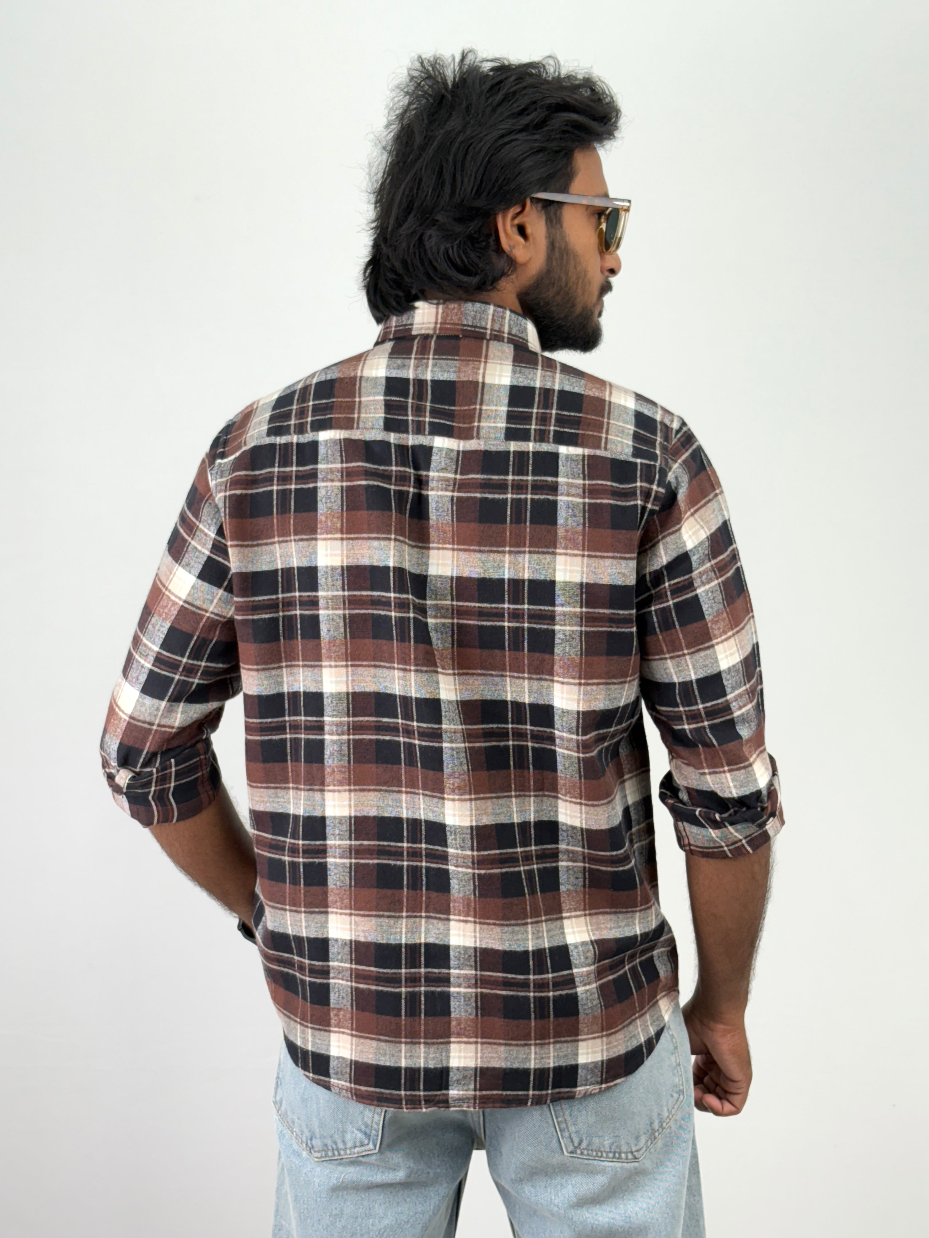 Black Brown Flannel Shirt