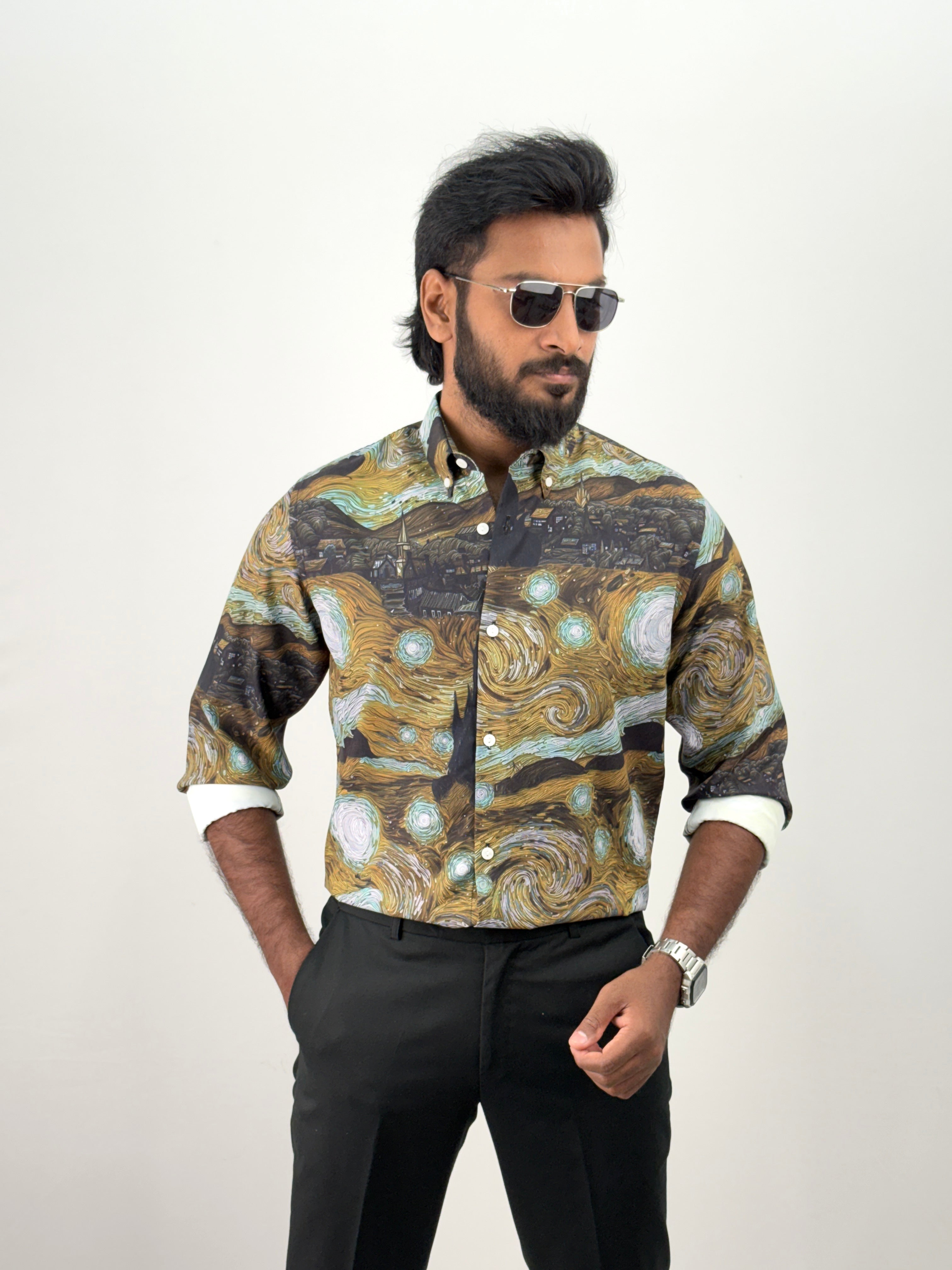 Olive Printed Shirt