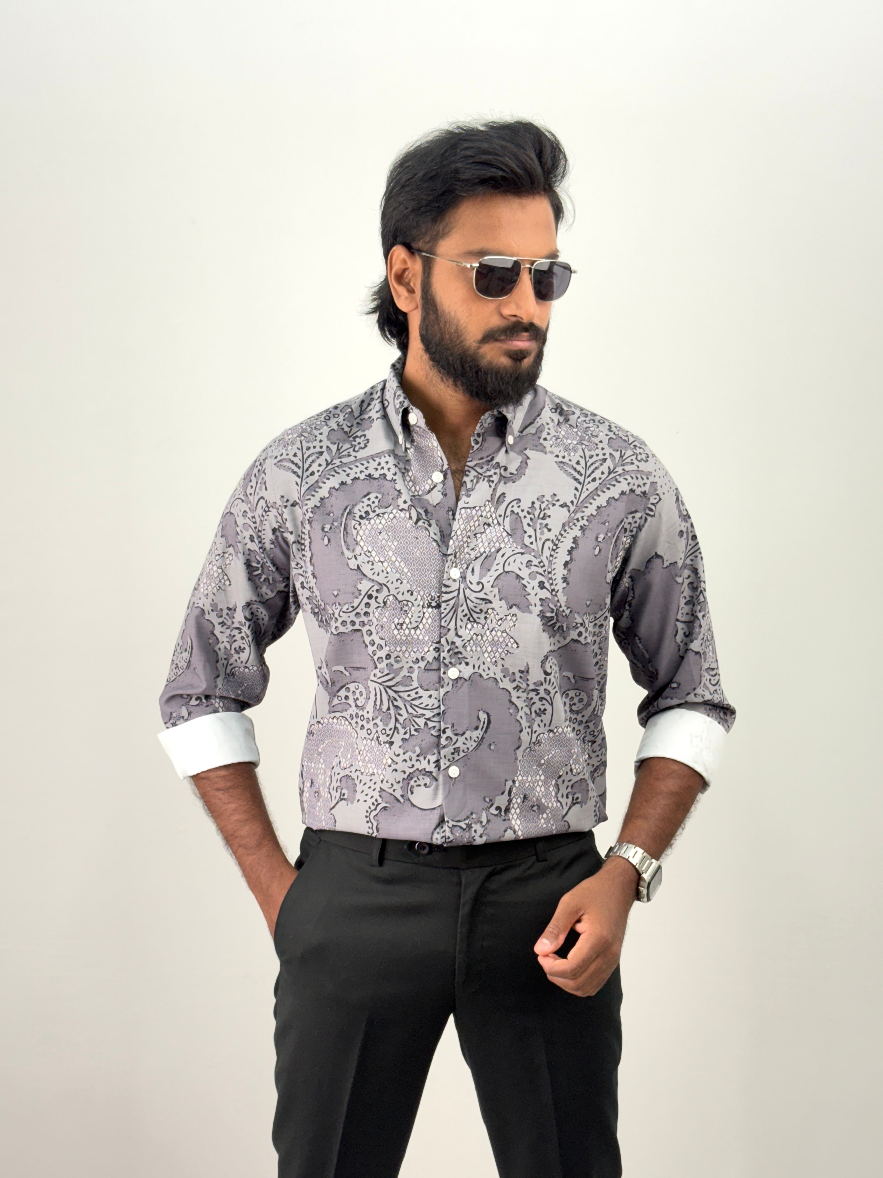 Grey Printed Shirt
