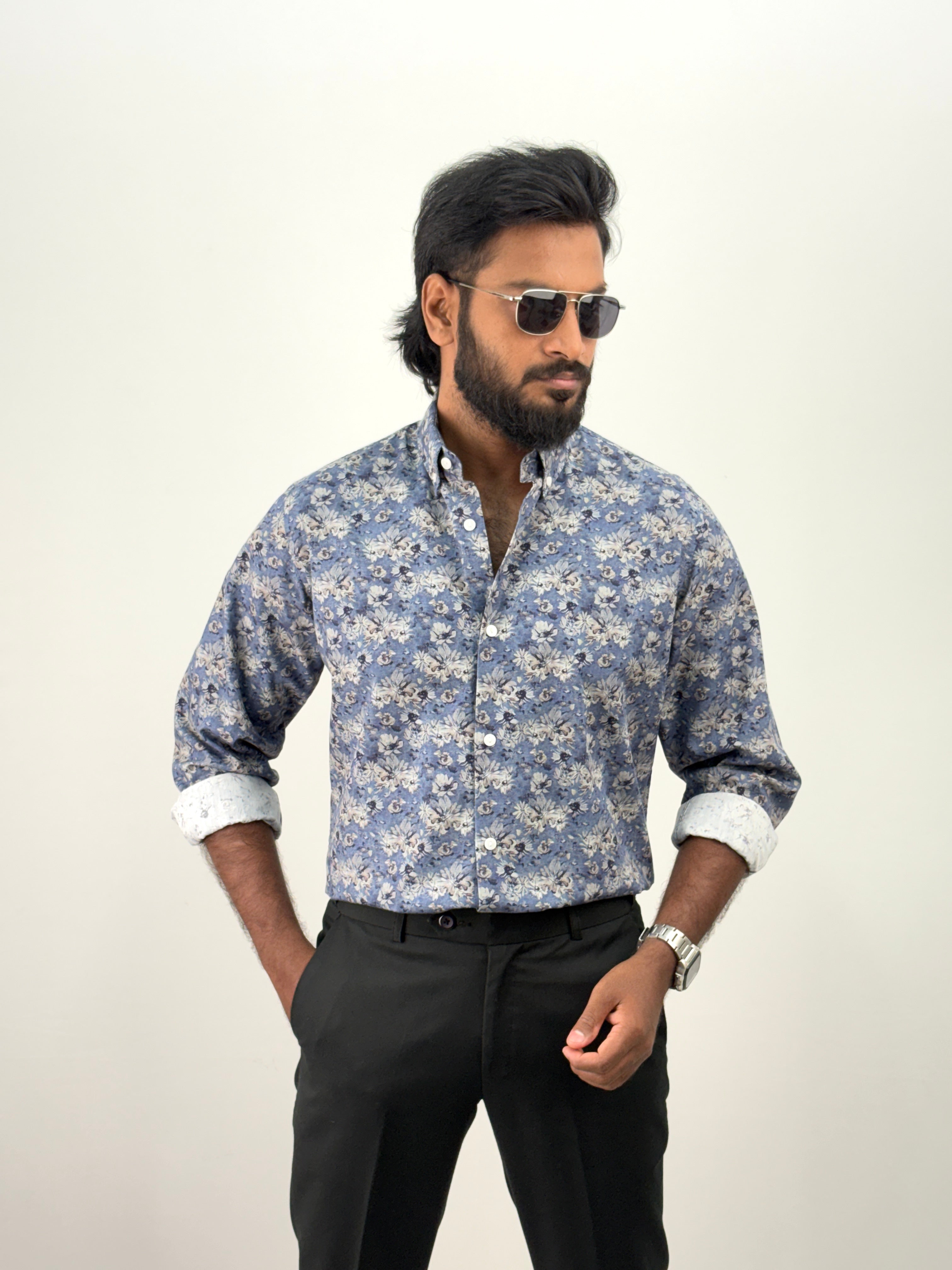 Blue Printed Shirt