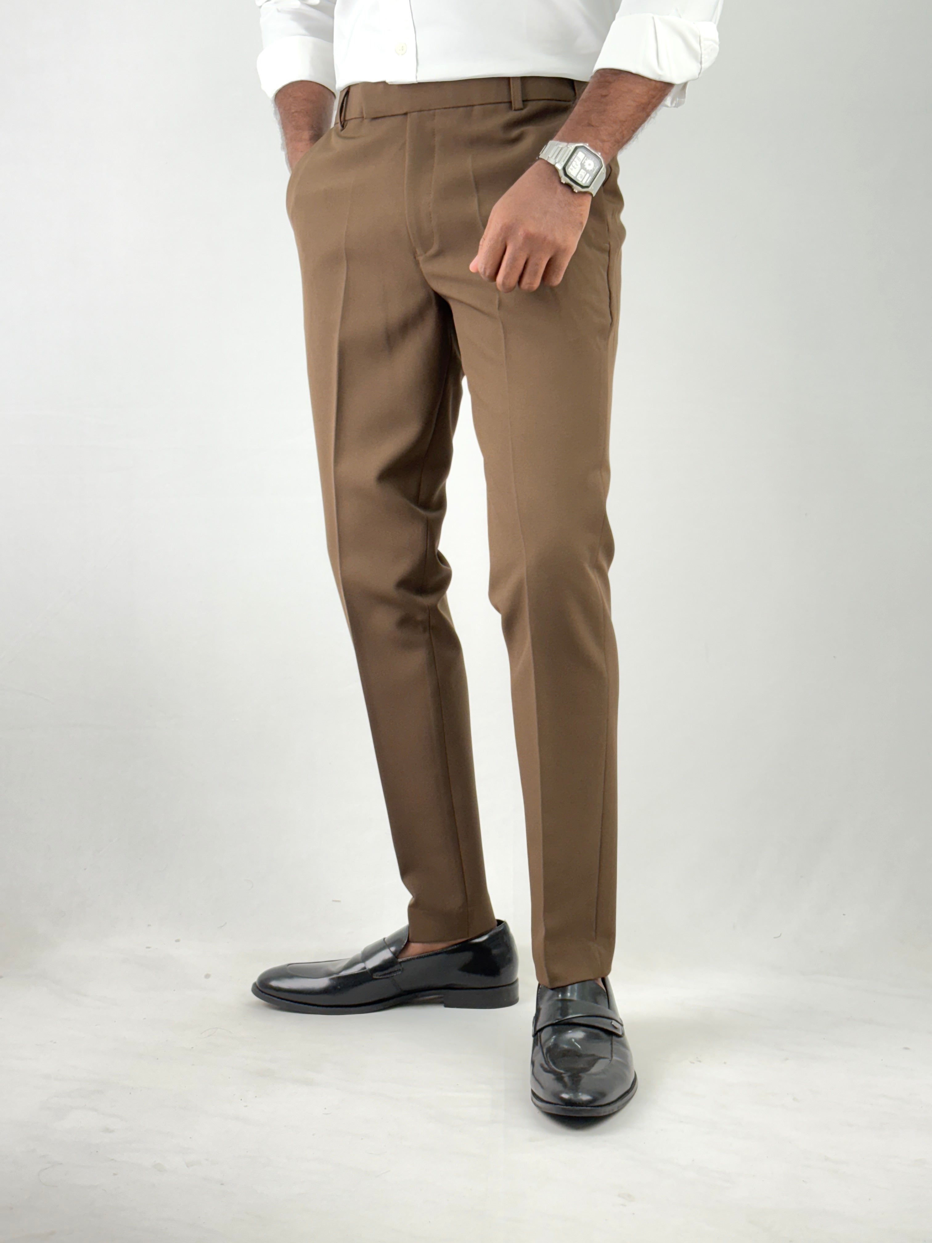Brown Flexiwaist Formal Pant